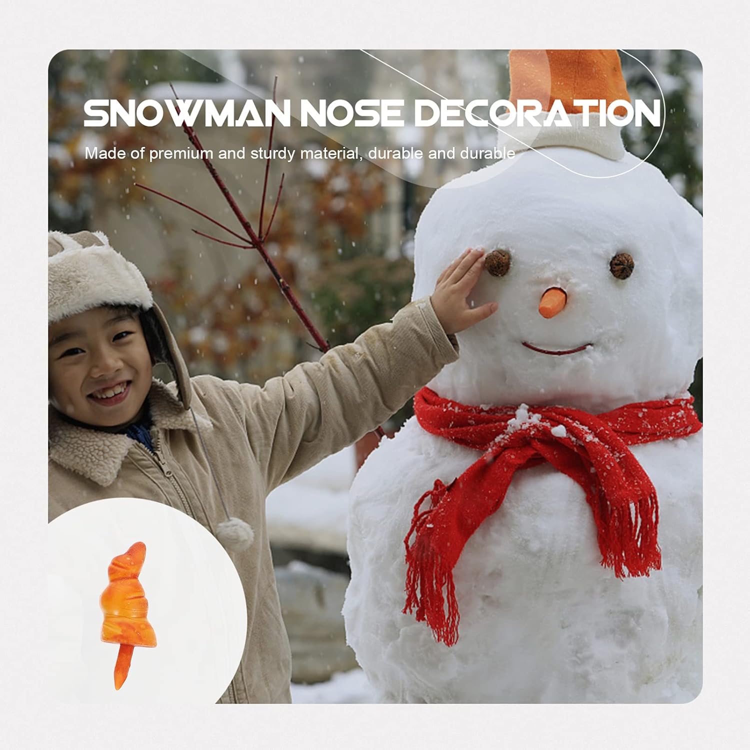 50 piezas de muñeco de nieve para hacer muñeco de nieve, suministros de construcción, naranja, botón de nariz de muñeco de nieve para invierno,