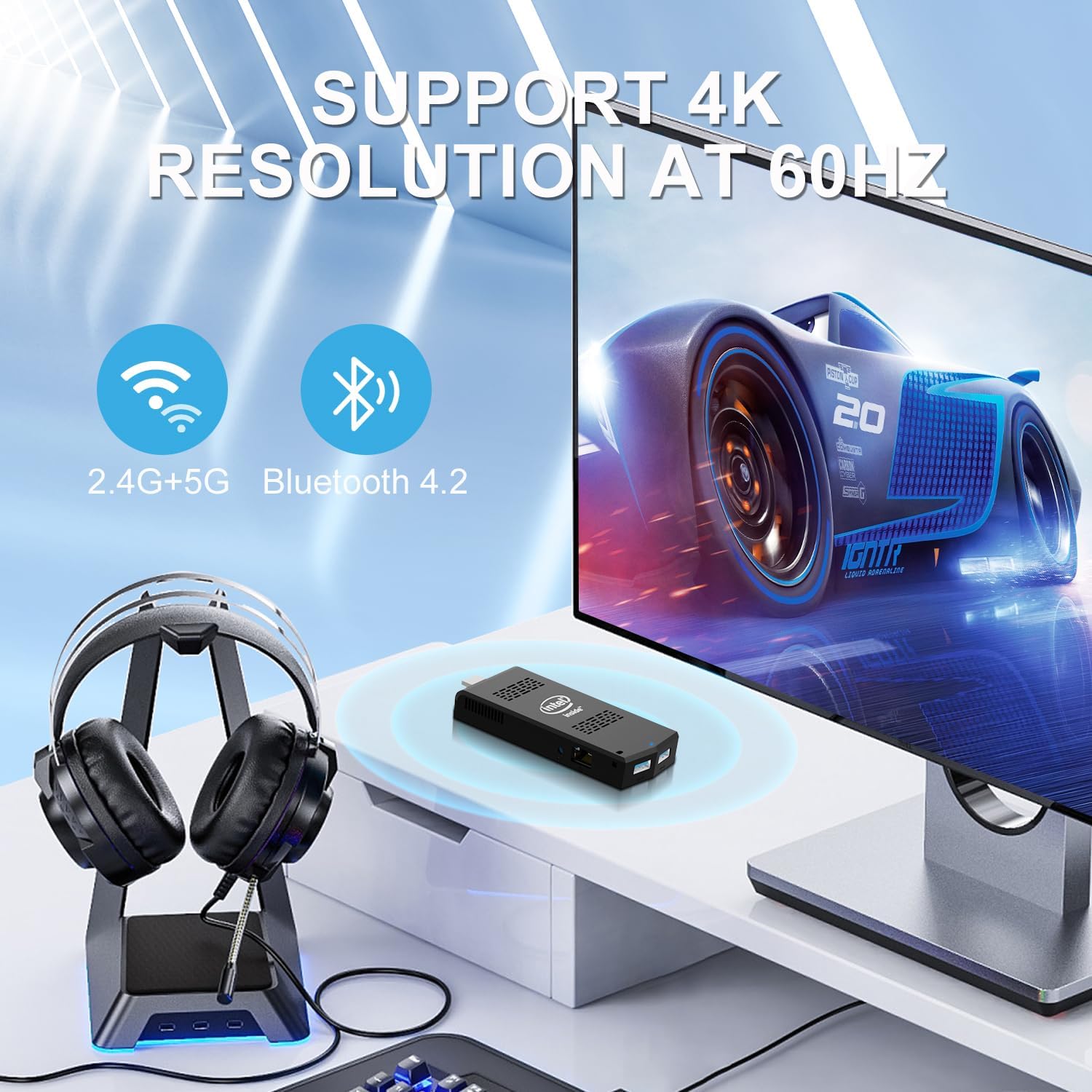 Mini PC Stick Windows 11 Pro Celeron N4020 8GB DDR4 1TB SSD Mini computadora Intel Compute Stick Soporte HDMI 4K 60Hz, Gigabit Ethernet, 2.4G5G
