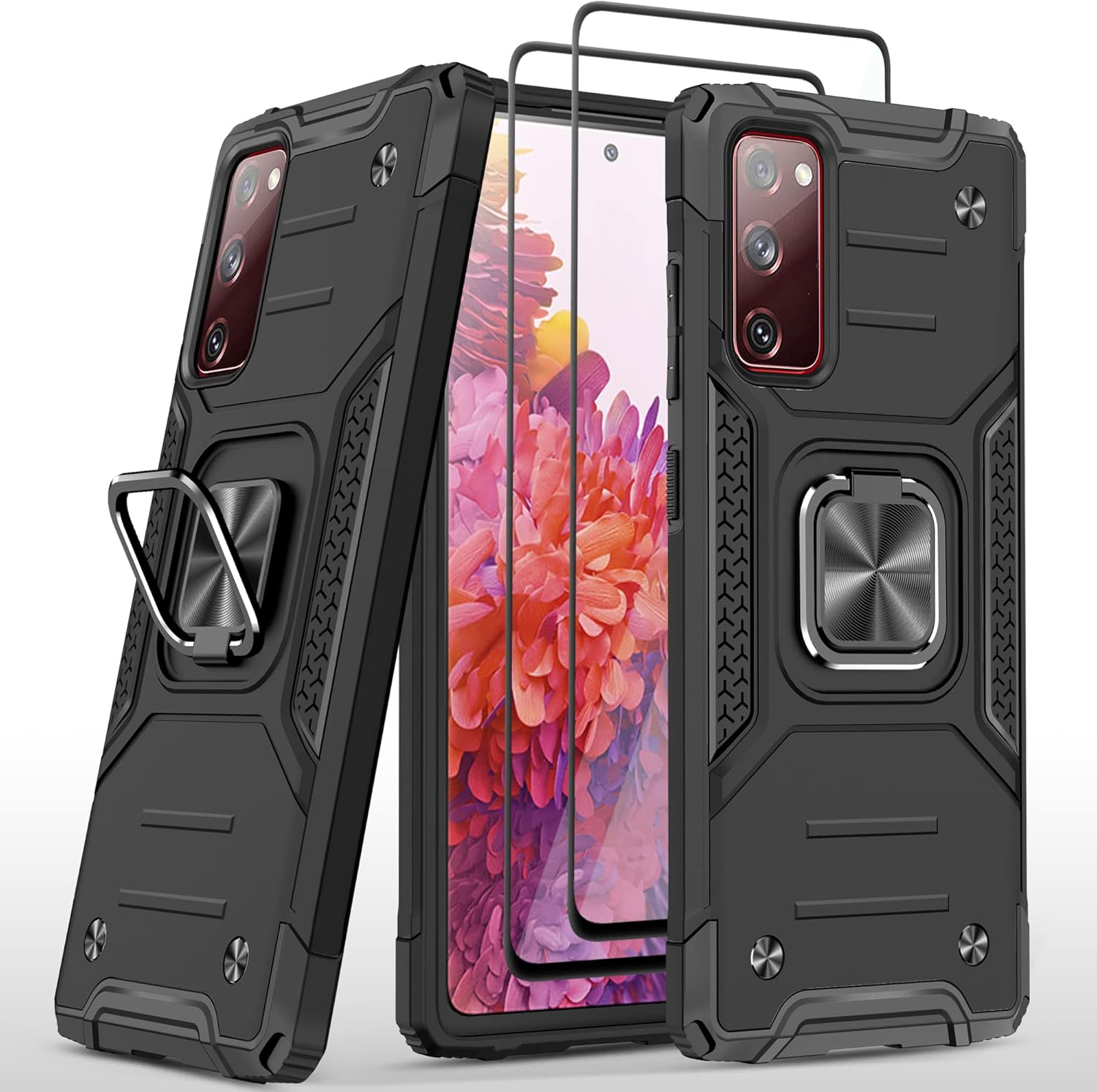 AYMECL Funda para Samsung Galaxy S20 FE 5G, S20 FE con protector de pantalla de vidrio templado 2 unidades, grado militar, doble a prueba de golpes,