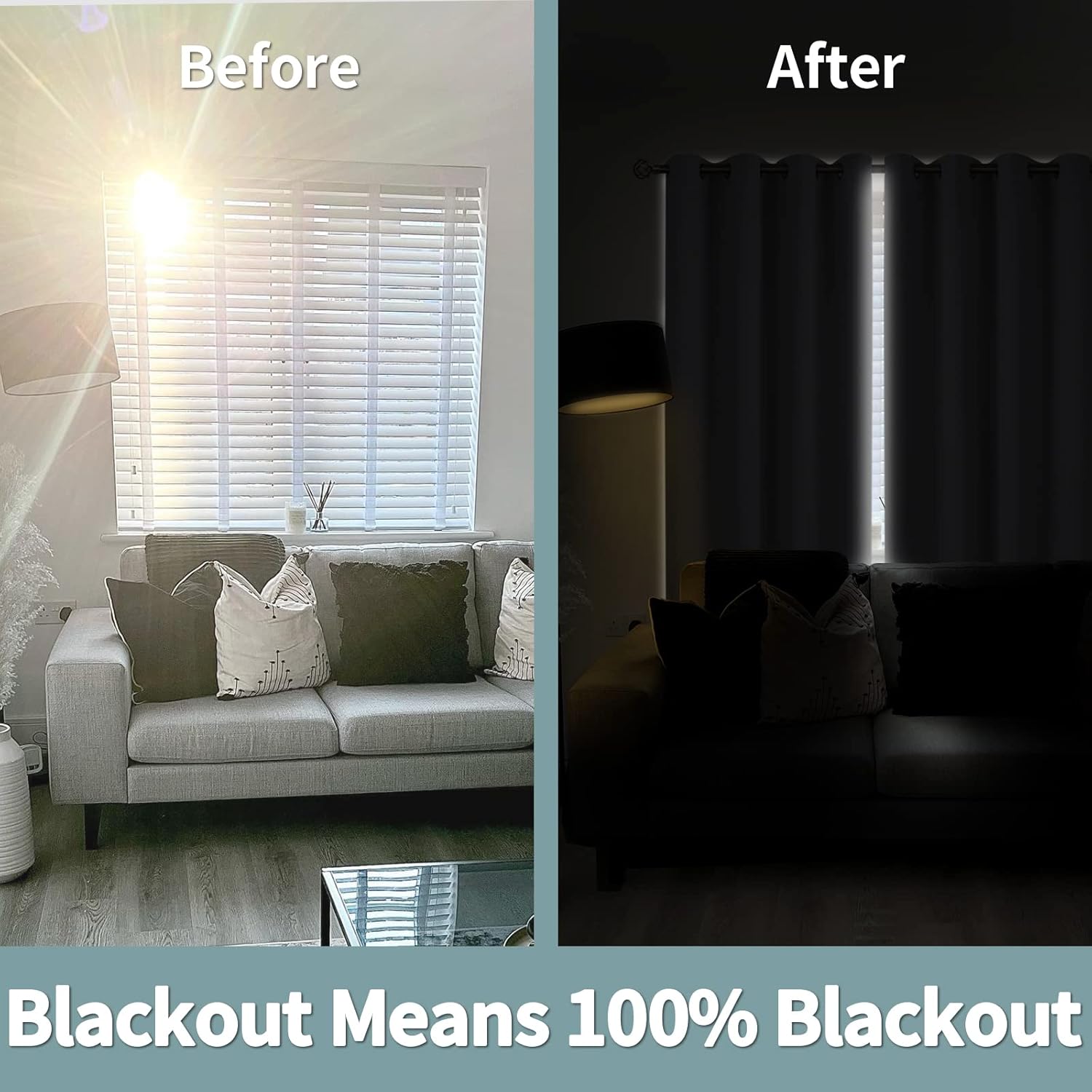 BGment – Cortinas con aislamiento térmico para habitación, 100% opacas, con forro negro, cortina de doble capa con ojales, reduce el ruido (52 x