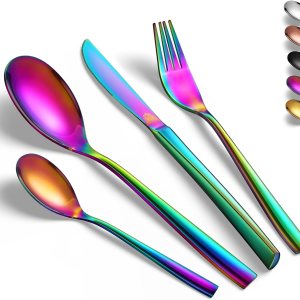vancasso Cubiertos de acero inoxidable, 24 piezas, juego de cubiertos de acero inoxidable, vajilla de 6 piezas, cuchillo, tenedor, juego de cuchara, vancasso Cubiertos de acero inoxidable, 24 piezas, juego de cubiertos de acero inoxidable, vajilla de 6 piezas, cuchillo, tenedor, juego de cuchara,