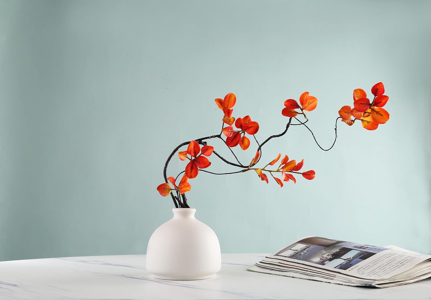 LSBTAUCP -Florero de cerámica, jarrón blanco para decoración del hogar, jarrón seco de estilo moderno, comedor, dormitorio, oficina..