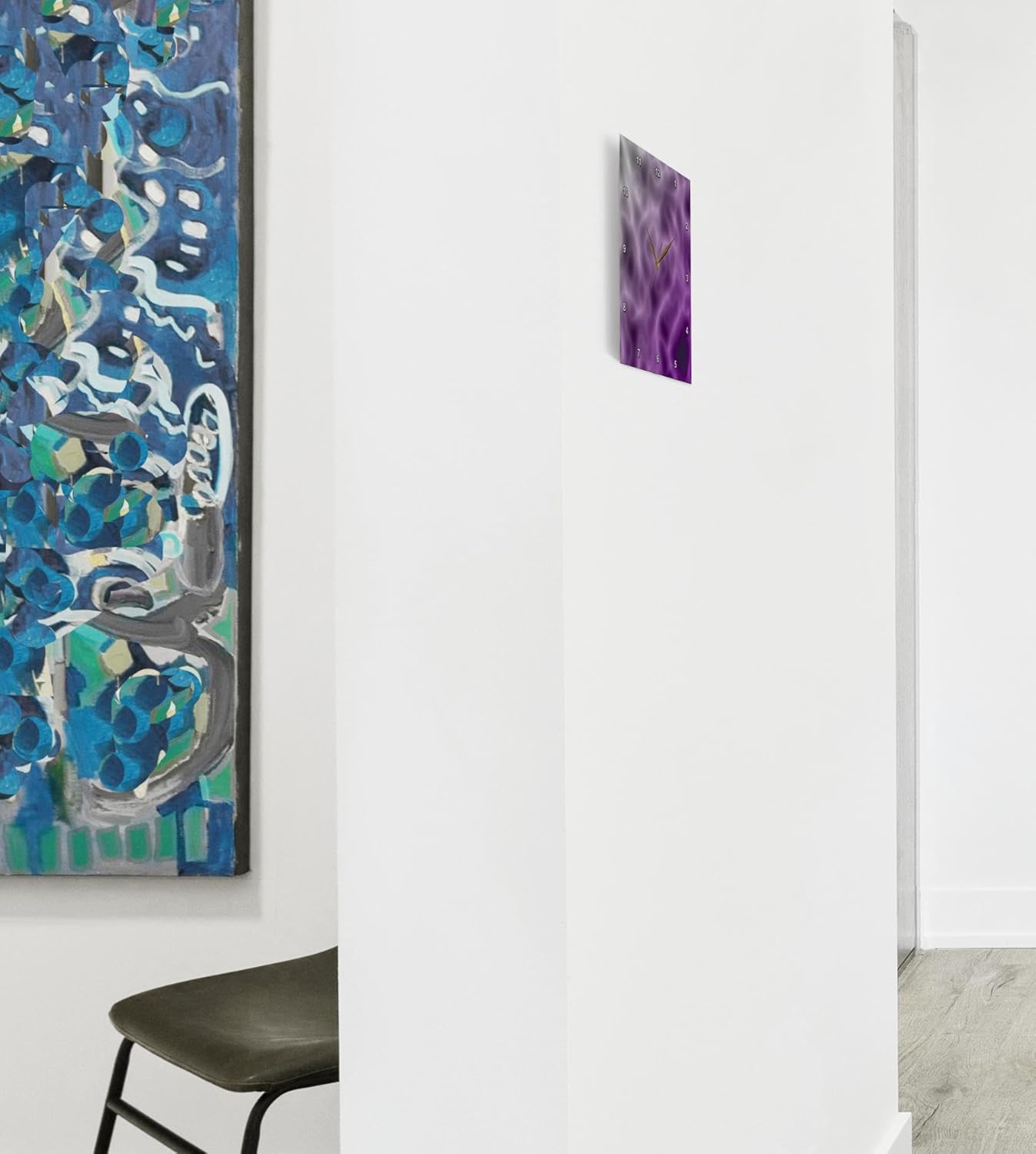 3dRose LLC Purple Haze – Reloj de pared abstracto de 10 x 10 pulgadas