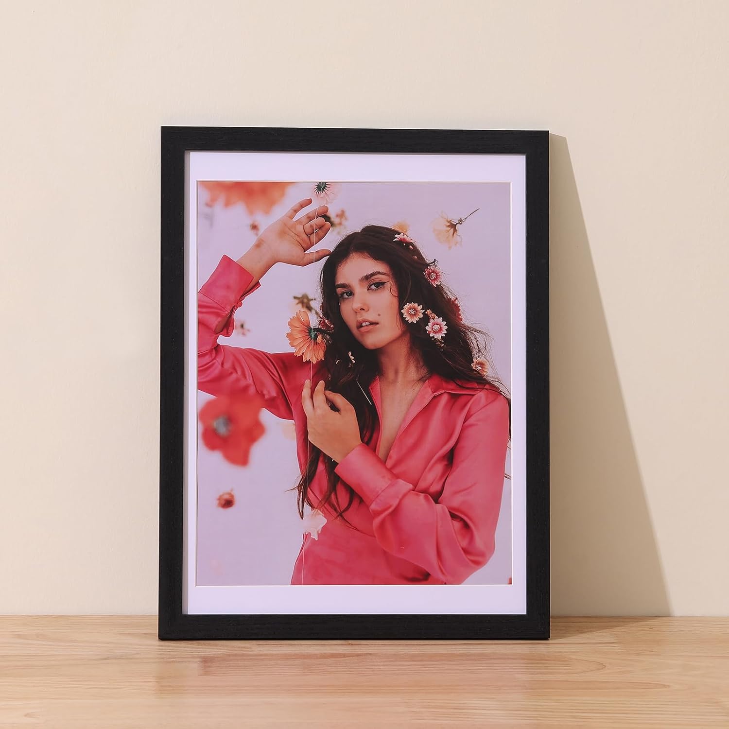 Portarretratos de 12 x 16 pulgadas, madera diseñada con plexiglás inastillable, para exhibir fotos de 11 x 14 pulgadas con paspartú o de 12 x 16