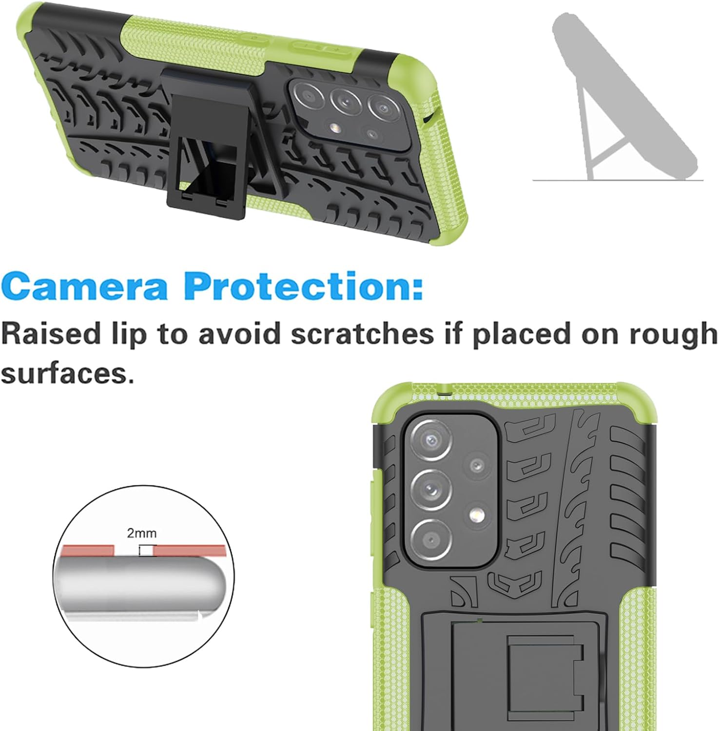 Asuwish Funda de teléfono para Samsung Galaxy A33 5G con protector de pantalla de vidrio templado y soporte delgado, funda protectora híbrida