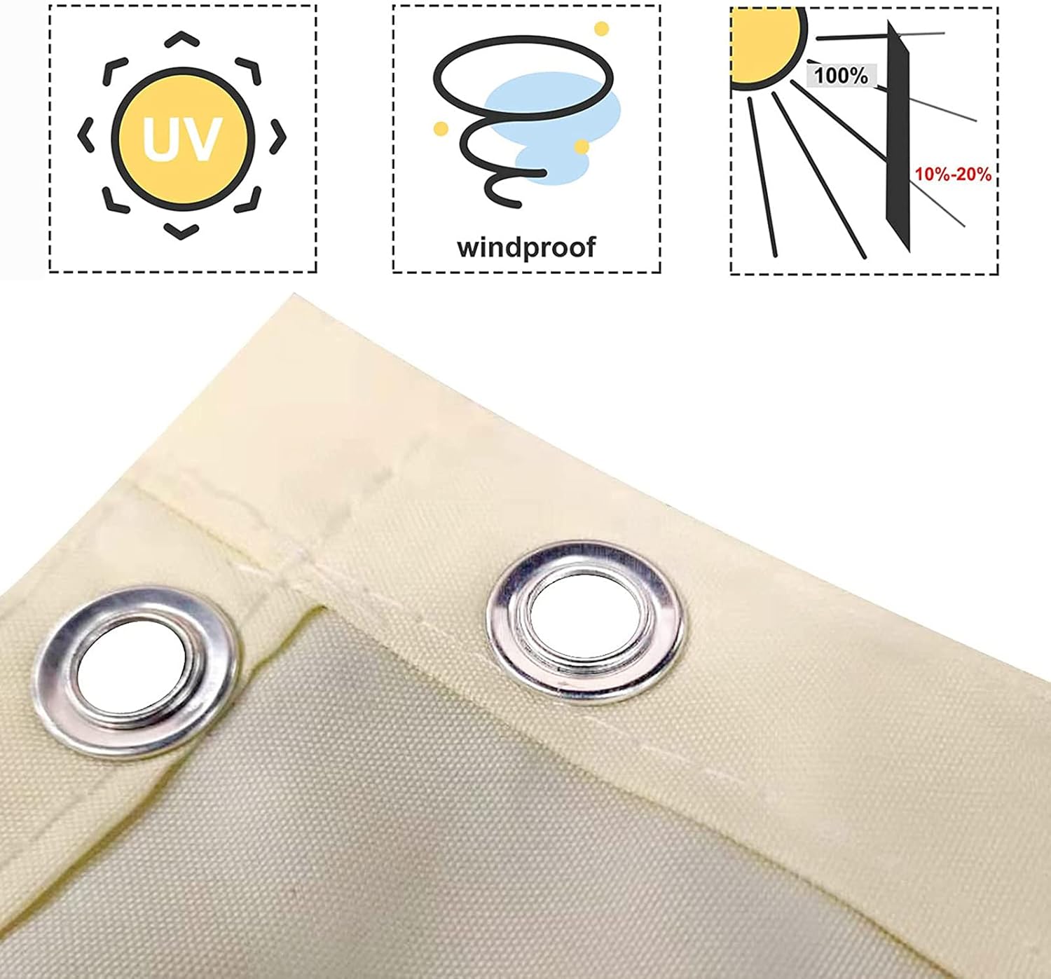 Cubierta de privacidad de 2 x 10 pies, pantallas de privacidad para patio, cubiertas de balcón para privacidad, resistente a la intemperie,