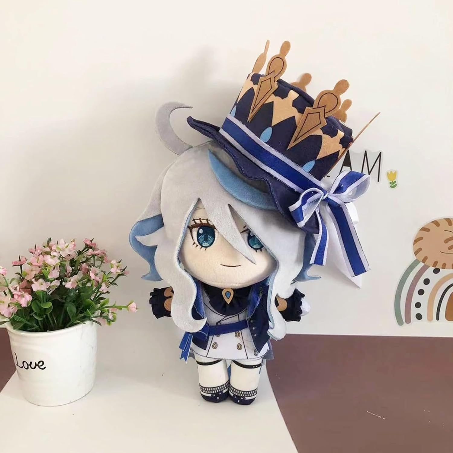 CALEMBOU Figura de peluche de anime, muñeca de peluche suave de 8 pulgadas, Lyney Freminet Furina Wriothesley Neuvillette para fanáticos de Genshin