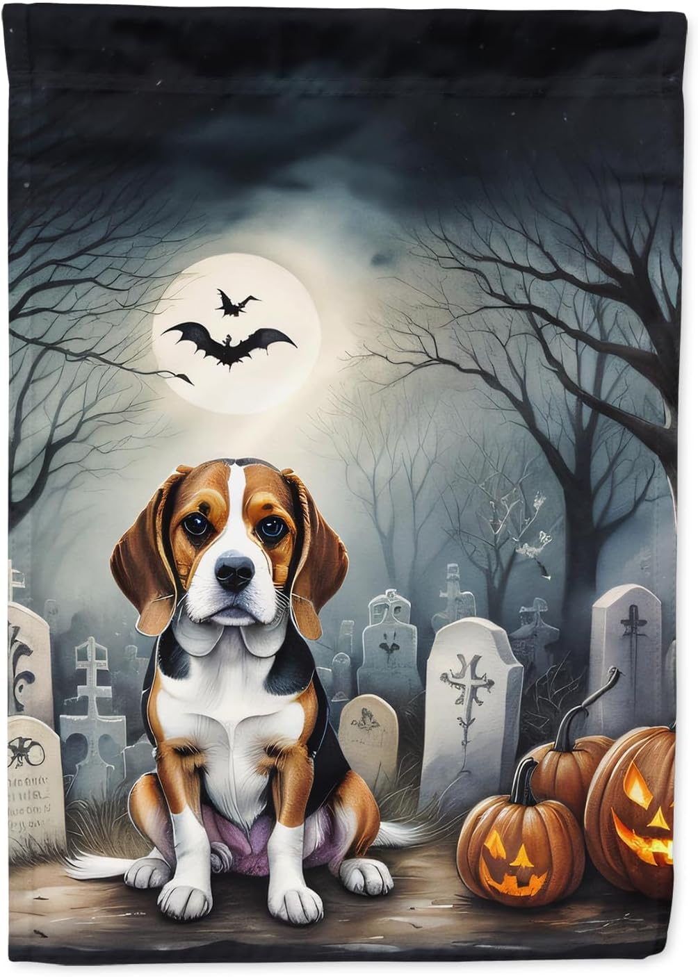 Caroline’s Treasures DAC2011GF – Bandera decorativa para jardín de Halloween con diseño de beagle para jardín, jardín, jardín, jardín, multicolor