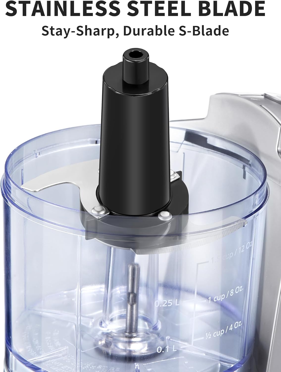 Picadora eléctrica de alimentos de un solo toque de 1.5 tazas, mini procesador de alimentos de 100 W, mezcla, pica, pica y mezcla verduras, frutas,