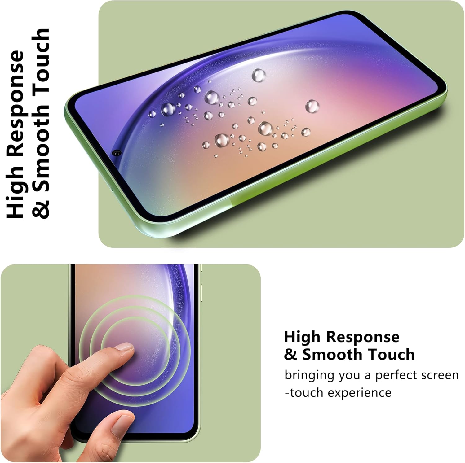 2 Pack Screen Protector for Samsung Galaxy A54 5G + 2 Pack Camera Lens Protector, 9H Hardness, Anti Scratch, Easy Installation, Case Friendly, Ultra