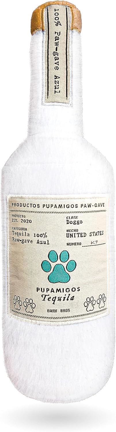 Juguete para perros con botella de licor – Juguetes chirriantes de felpa para perros divertidos parodia de bebida – Juguete de cumpleaños para