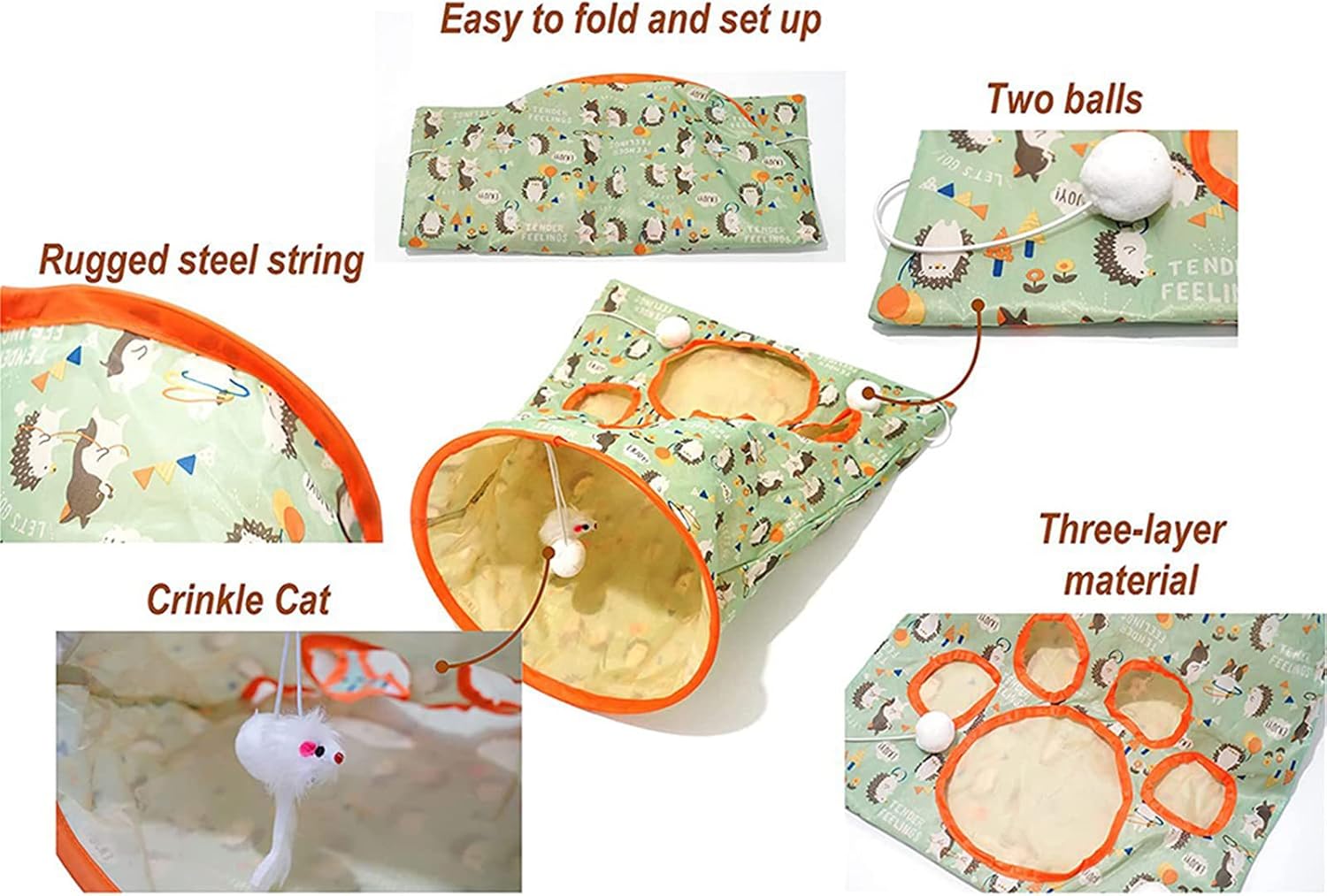 Bolsa de túnel para gatos, tubo para gatos, túneles para gatos de interior, juguetes para mascotas para gatos aburridos en túnel, bolsa de taladro