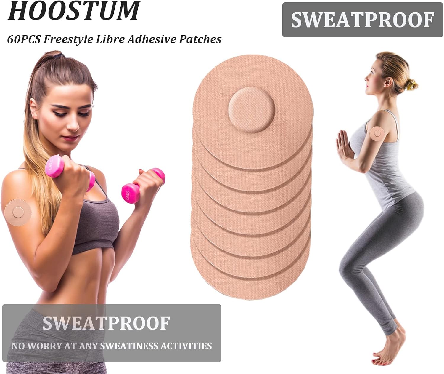 Paquete de 60 fundas de sensor impermeables y resistentes al sudor para Libre 123Pro, parches adhesivos para sensor de estilo libre, cinta de