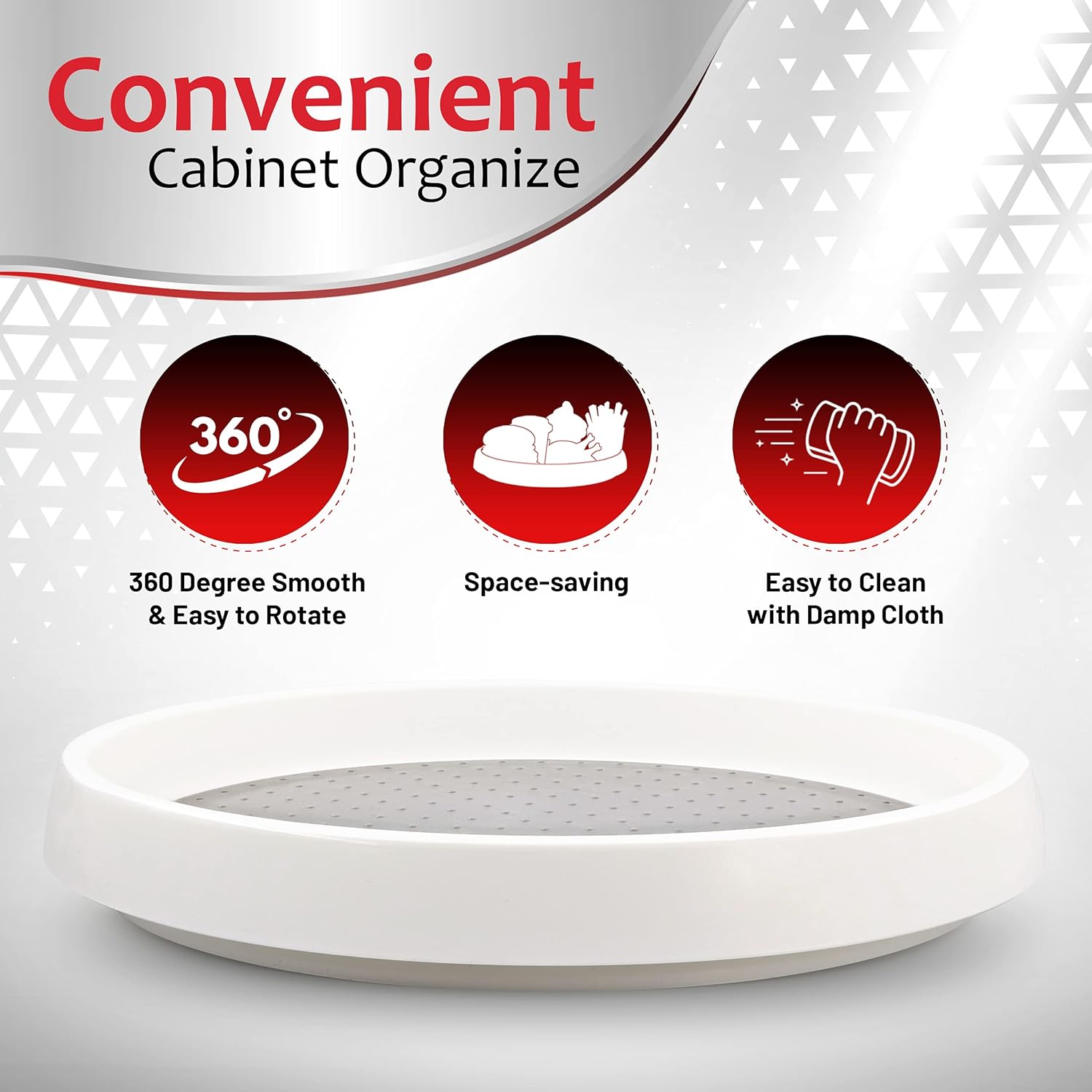 Lazy Susan – Tocadiscos giratorios, antideslizante, grande, Lazy Susan para gabinete y refrigerador, mesa giratoria de plástico, 10 pulgadas – por