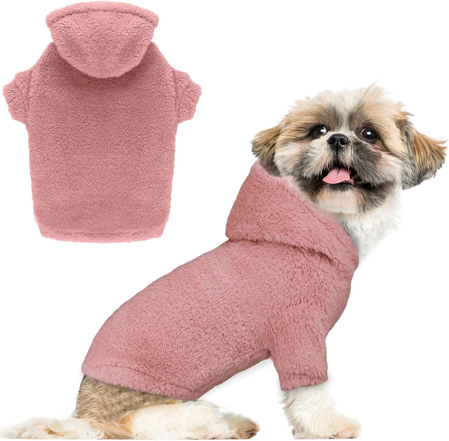 Sudadera con capucha para perro, ropa para perro, ropa para perro, abrigos, suaves, acogedores, sudadera con capucha de forro polar para perros