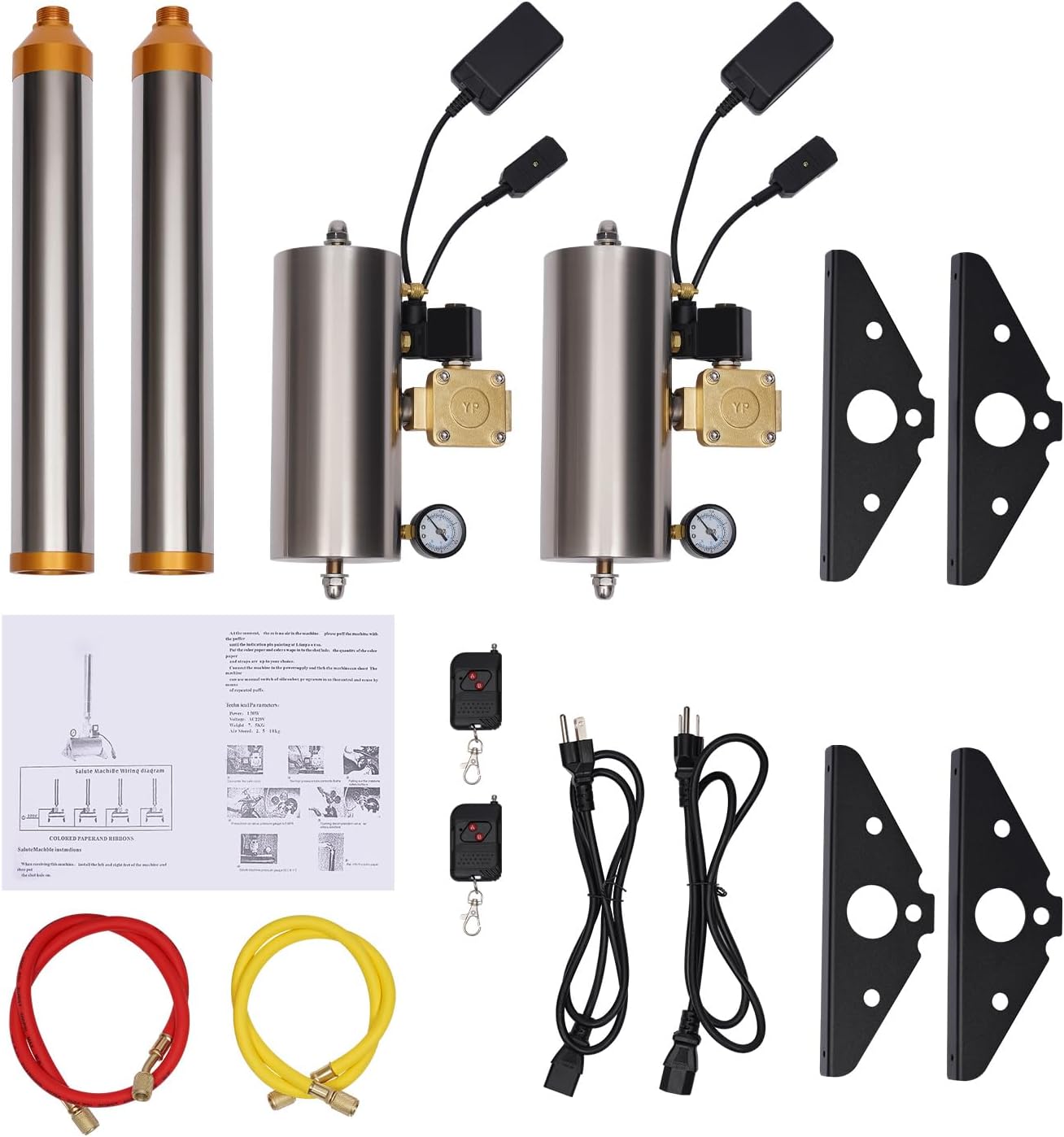Máquina lanzadora de confeti de 2 piezas, máquina de cañón de confeti de 110 V con control remoto, máquina de saludo de confeti para conciertos,