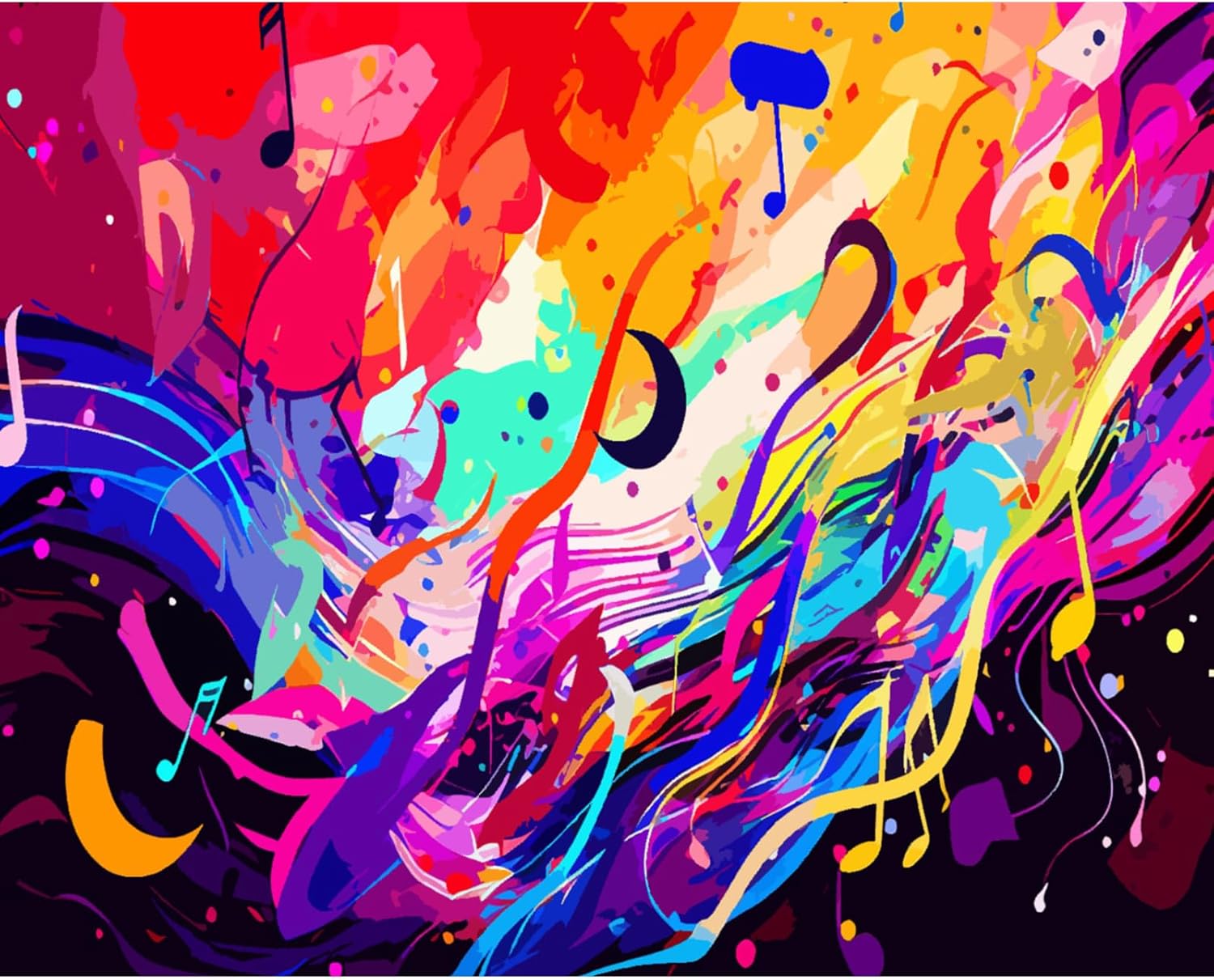 Aihonmin Pintura por números para adultos, pintura de notas coloridas, pintura acrílica de acuarela por números para niños principiantes, pintura,