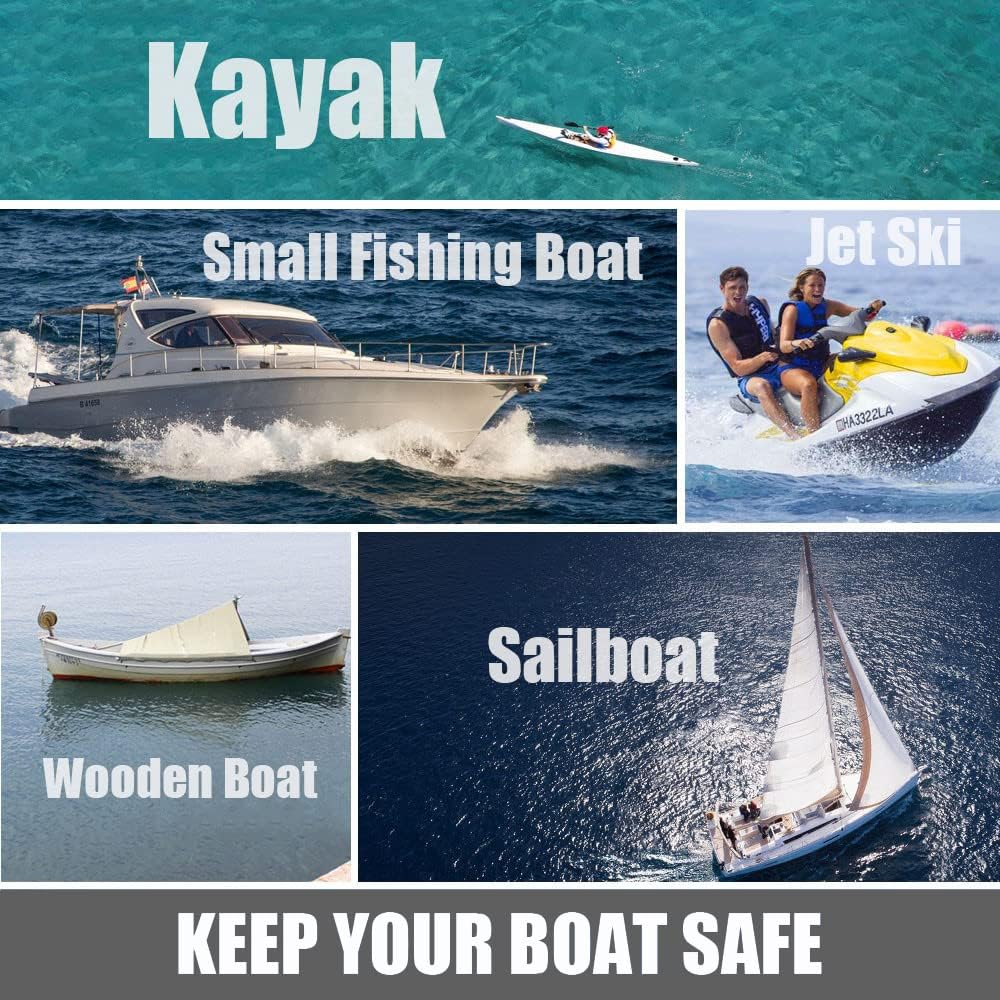 Paquete de 2 líneas de muelle de barco, accesorios de moto acuática con clip inoxidable, línea de amarre elástica que absorbe los golpes, líneas de