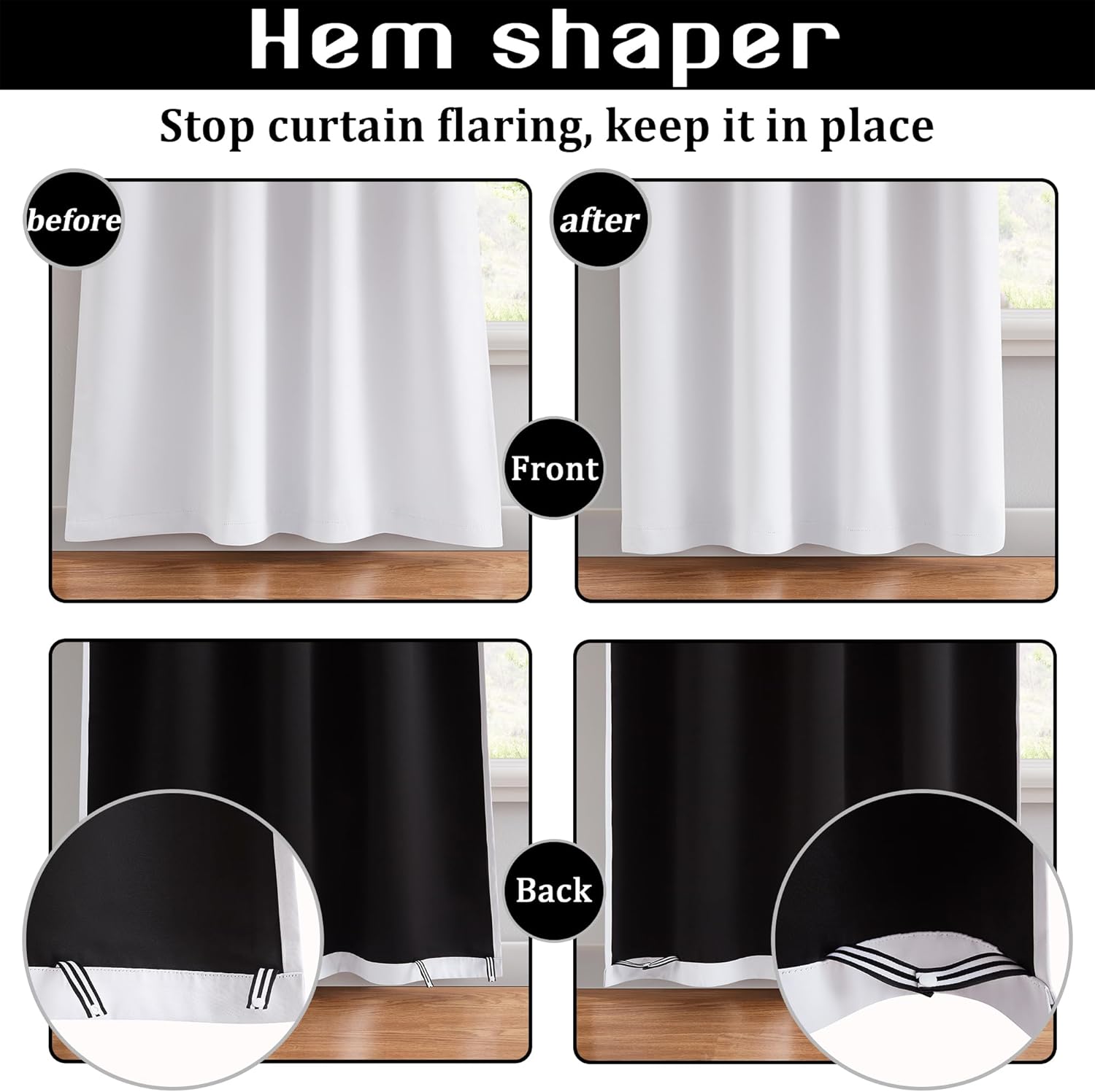 FMFUNCTEX Cortinas opacas blancas para ventana para sala de estar, dormitorio, bloqueo de luz total, cortinas para sala de estar, juego de