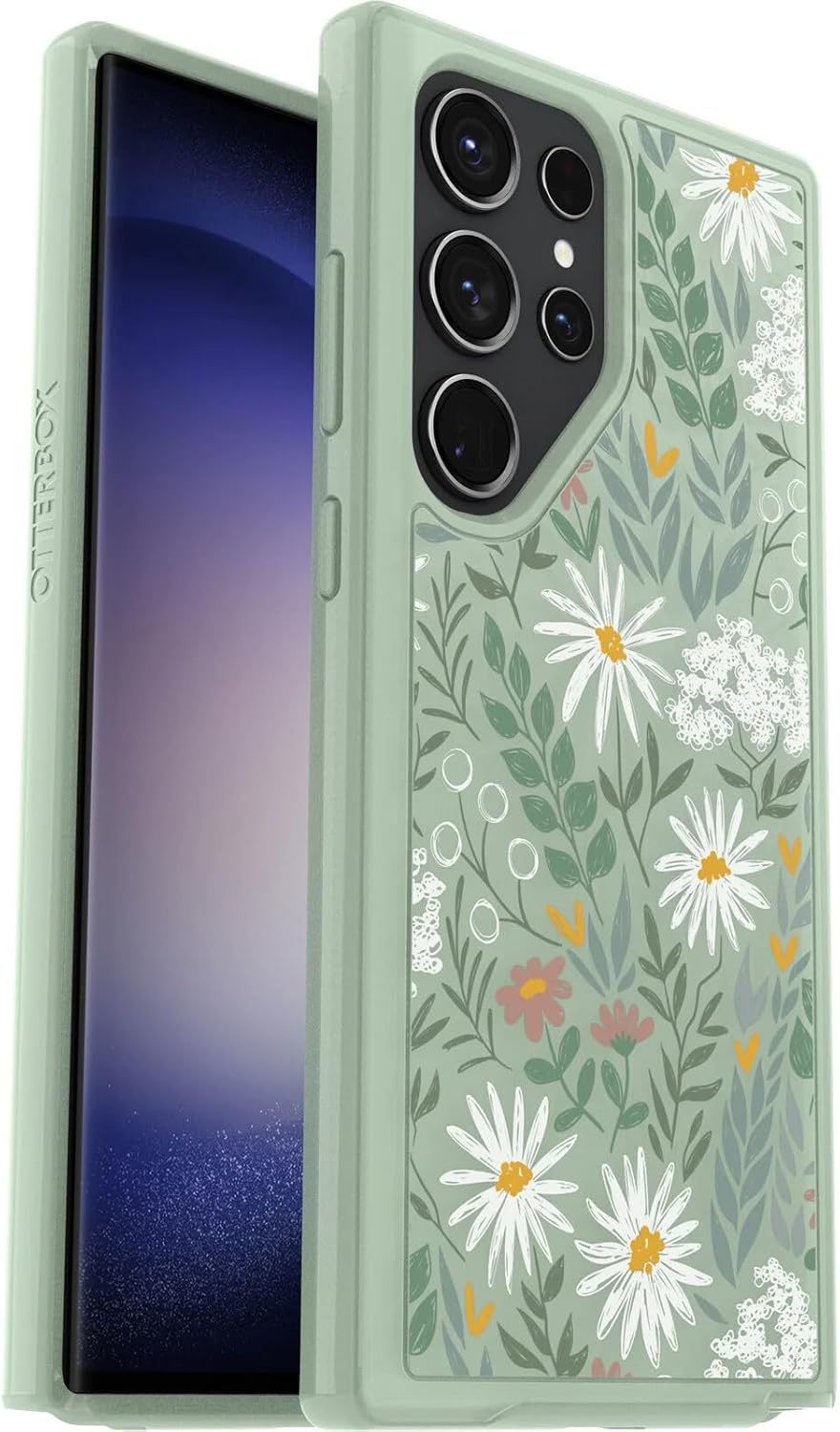 OtterBox Galaxy S23 Ultra (solamente) – Funda de la serie Symmetry – Sage Advice (verde) – Ultra-Sleek – Compatible con carga inalámbrica – Bordes