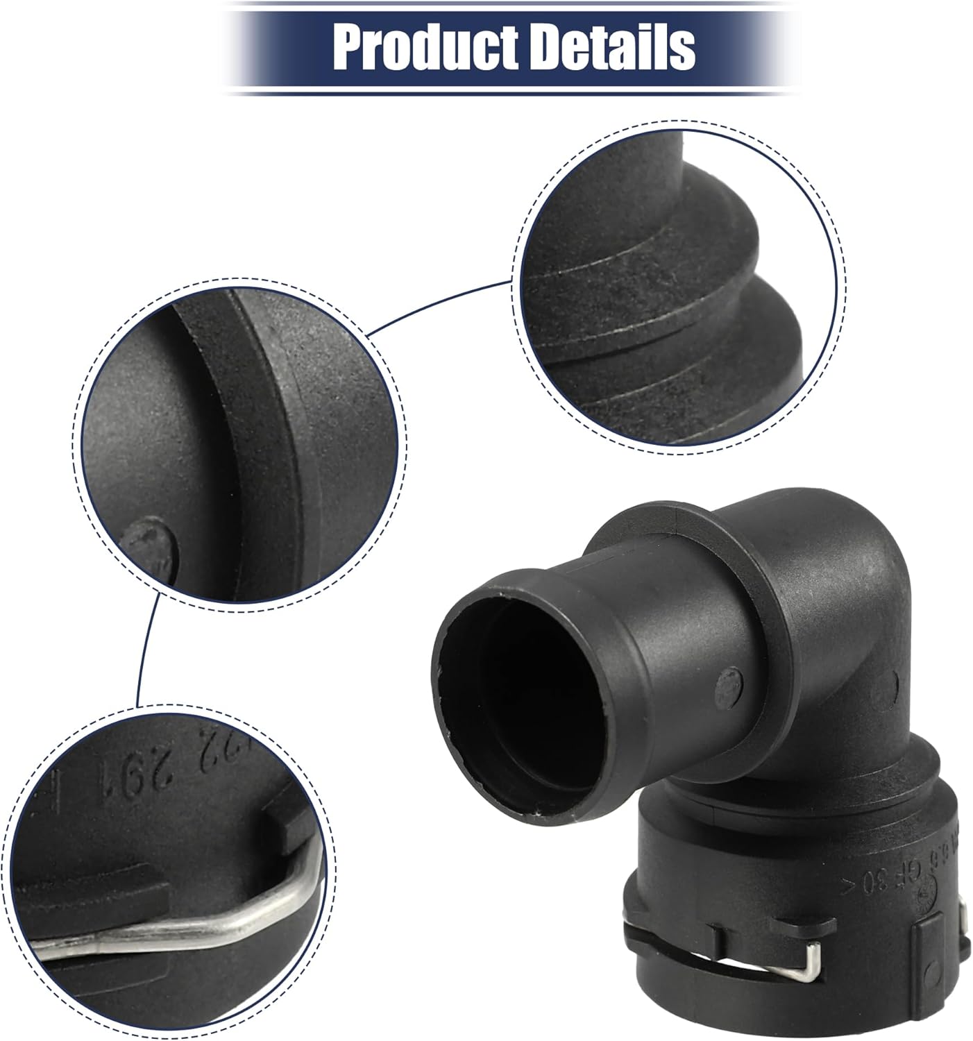 ACROPIX Conector de manguera de refrigerante para Audi A3 2.0L AT Quattro Base Hatchback – Paquete de 2 negro