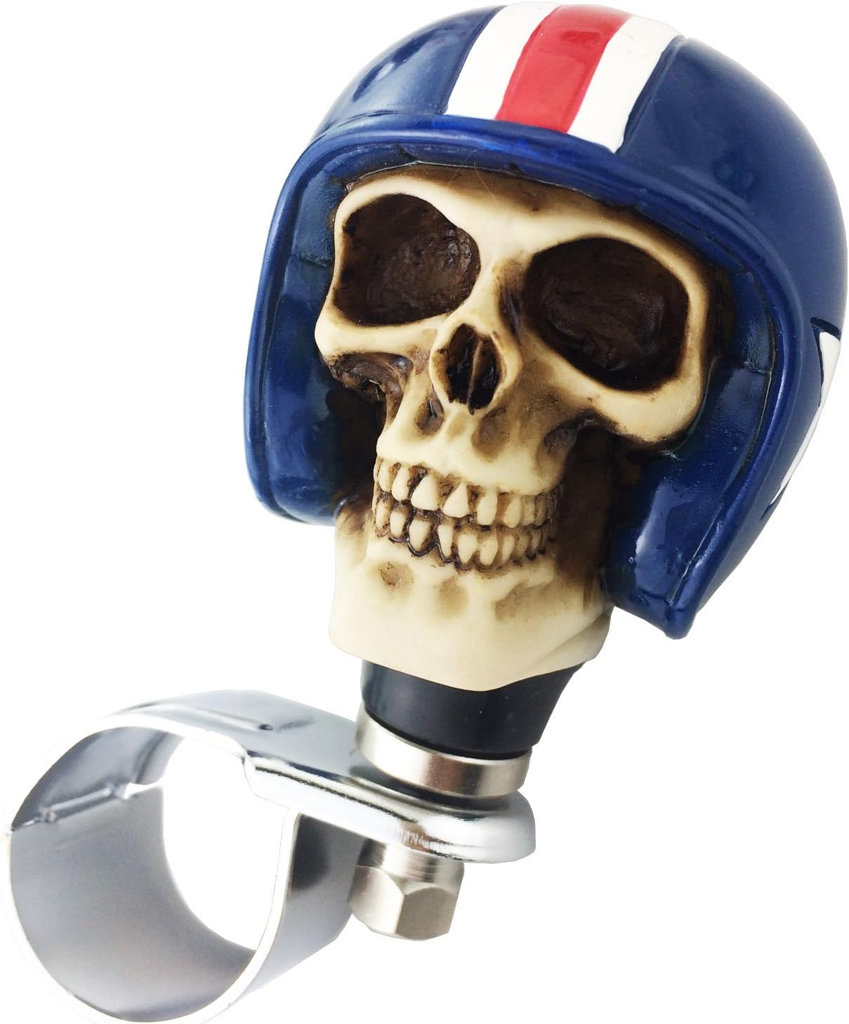 Arenbel Perilla de refuerzo giratoria para automóvil estilo calavera caballero para volante, mango de agarre para control de giro, se adapta a la