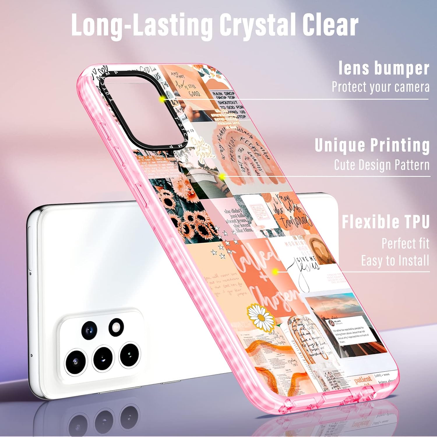 Toycamp Funda para Samsung Galaxy A53 5G 5G para mujer, diseño de collage vintage, para niñas y adolescentes, bonita funda de impresión para Galaxy