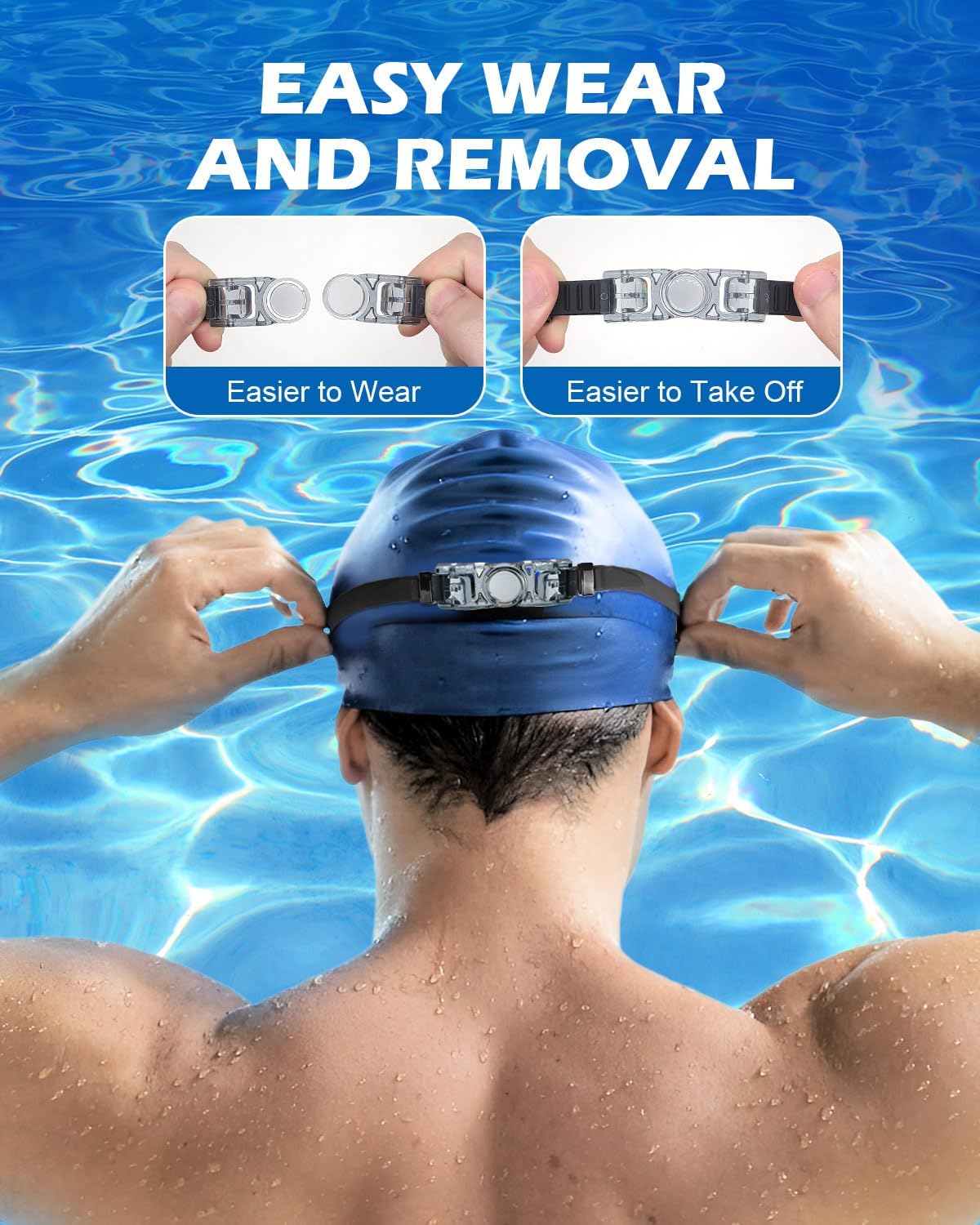 Paquete de 2 gafas de natación antivaho y UV, gafas de natación de silicona suave a prueba de fugas para adultos, hombres y mujeres