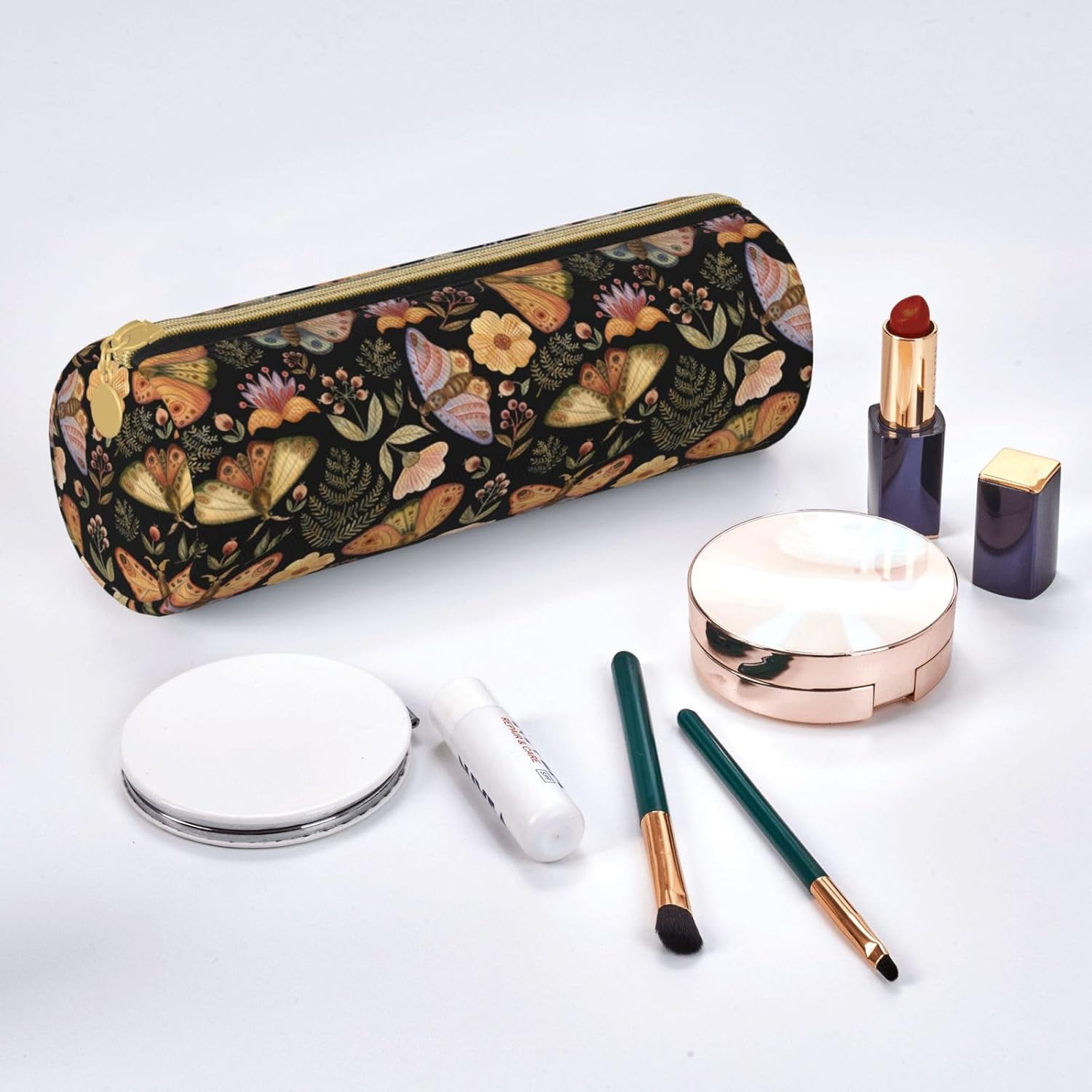 Bolsa de maquillaje simple de lona Bolsa de soporte de pluma Bolsa de almacenamiento de oficina, Polilla Bt