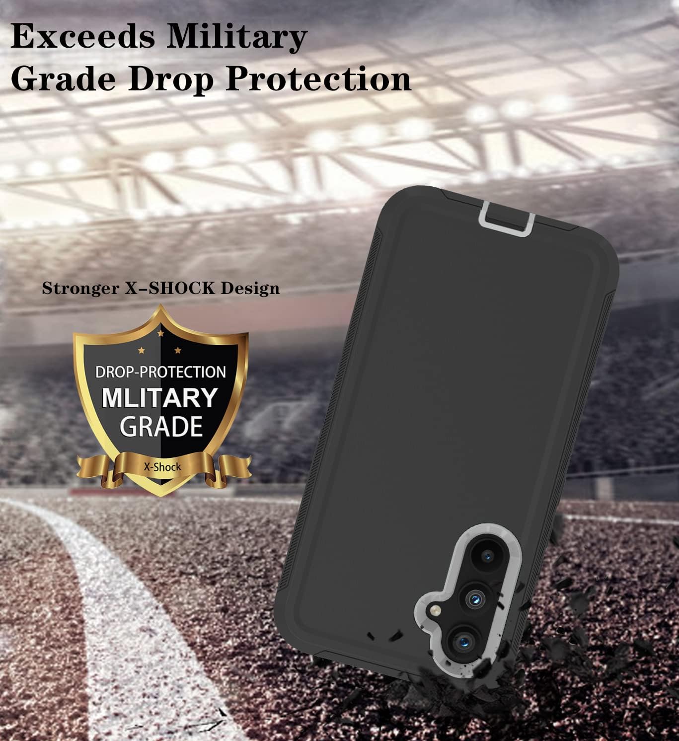 Qinmay Funda para Galaxy A54 5G, Samsung Galaxy A54 5G con protector de pantalla HD (paquete de 2), funda para Samsung A54 5G, duradera a prueba de