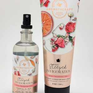 Bath & Body Works – Paquete de 2 piezas – Aromaterapia – Rosa + Mandarina + Té – Aceite Esencial Mist 5.3 fl oz y Crema Corporal Ultimate Hydration Bath & Body Works – Paquete de 2 piezas – Aromaterapia – Rosa + Mandarina + Té – Aceite Esencial Mist 5.3 fl oz y Crema Corporal Ultimate Hydration