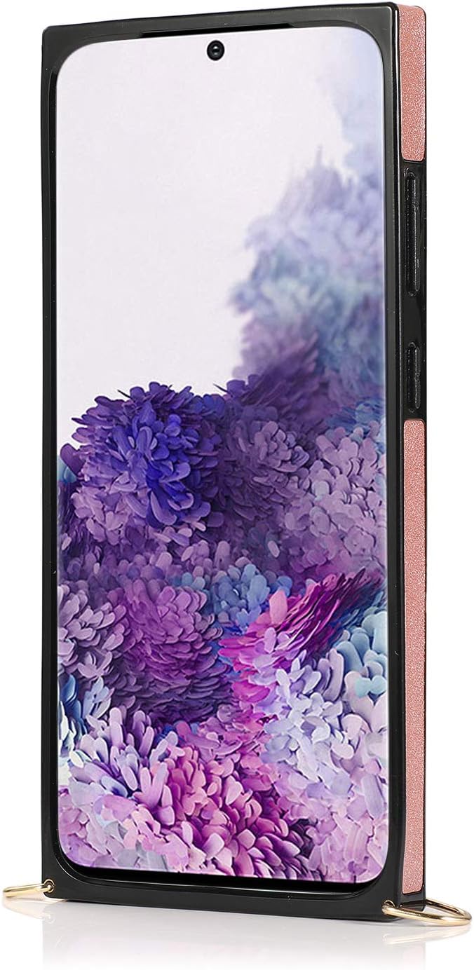 Funda tipo cartera para Samsung Galaxy Note 20, correa de piel ajustable extraíble para tarjetas cruzadas, correa para el cuello, correa para el
