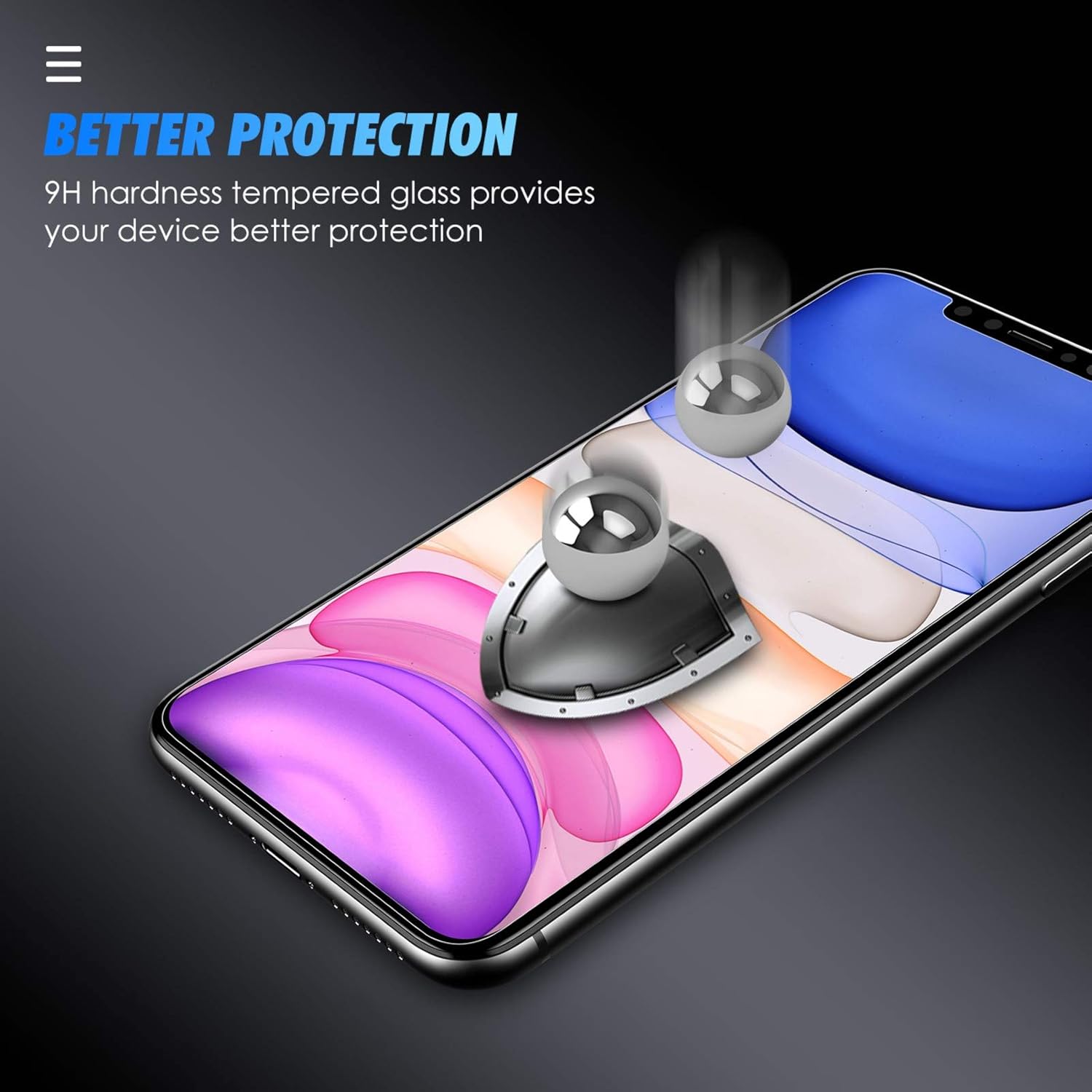 Protector de pantalla para iPhone XC, cristal templado resistente a los arañazos, 4 unidades