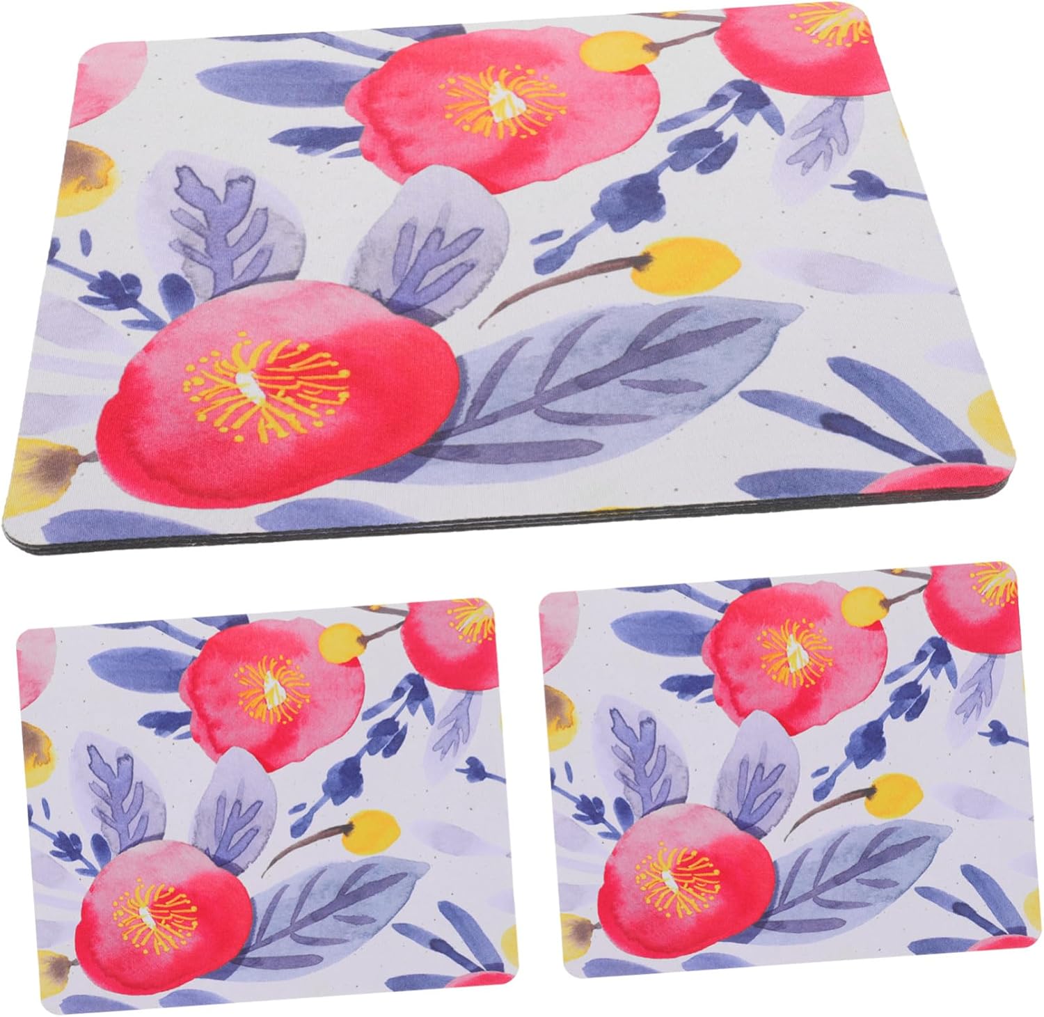 Tofficu 20 alfombrillas de mouse con diseño floral, color blanco, cuadrada, antialmohadilla, grande, para laptop, computadora, mouse pad para