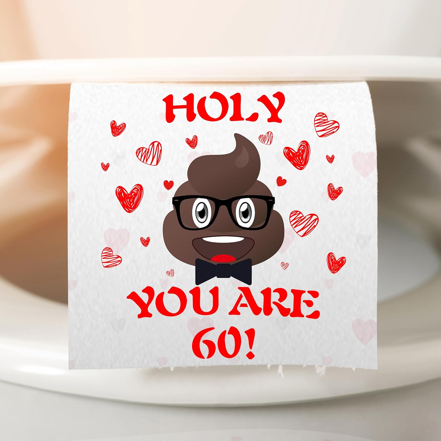 Papel higiénico de 60 cumpleaños, regalos de cumpleaños 60 para él y ella, decoraciones de cumpleaños 60 para ella y él, decoraciones de cumpleaños