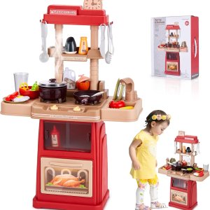 Juego de cocina para niños, 47 piezas de juguetes de cocina de 25 pulgadas para niños pequeños, juego de accesorios de juguete con sonidos y luces Juego de cocina para niños, 47 piezas de juguetes de cocina de 25 pulgadas para niños pequeños, juego de accesorios de juguete con sonidos y luces