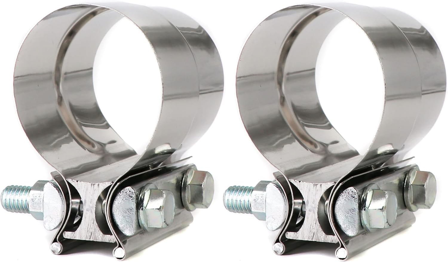 Abrazadera de banda de escape de 2.5 pulgadas, junta de regazo de acero inoxidable 304 preformada, utilizada para sellar silenciadores, accesorios,