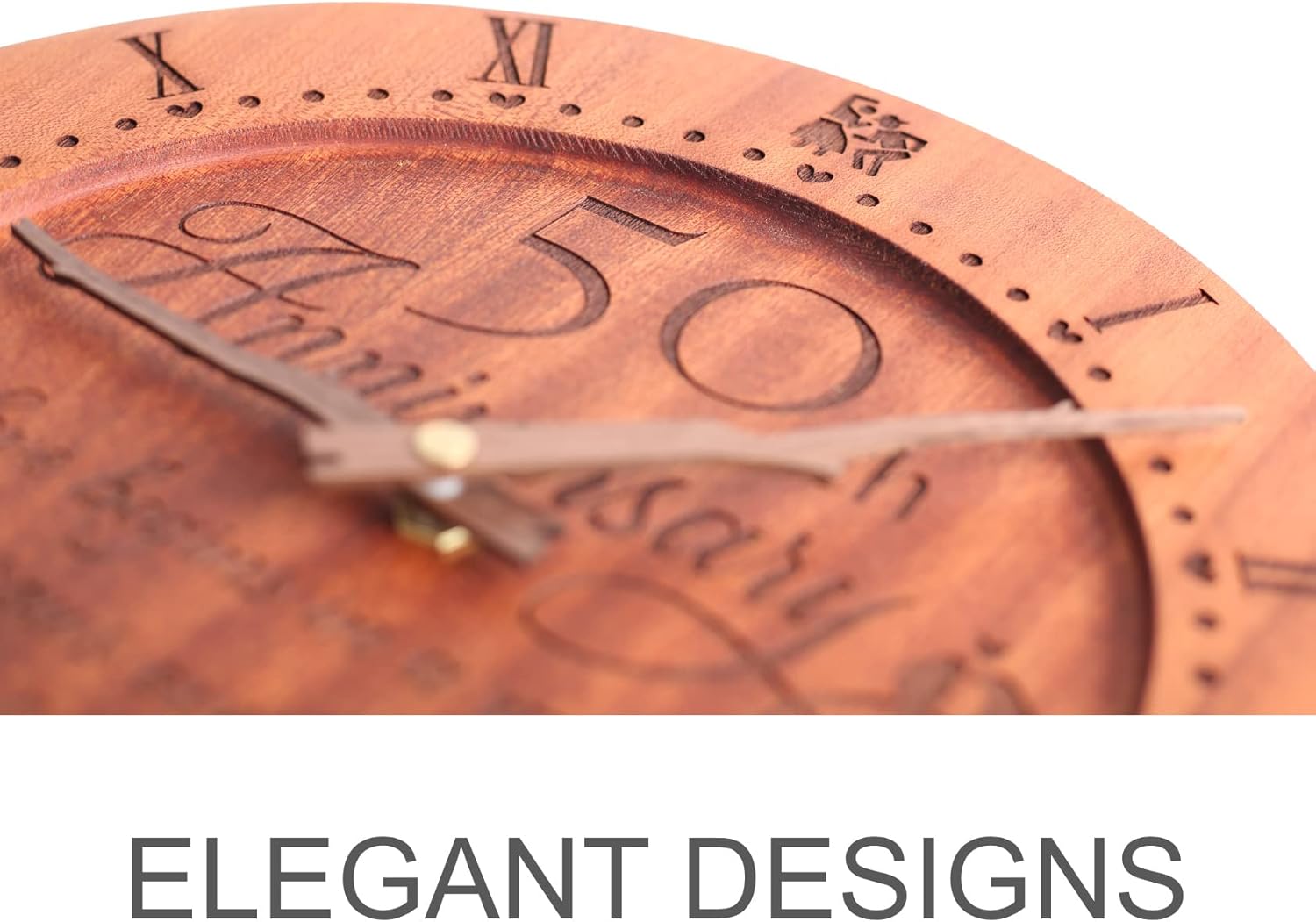 Reloj de aniversario personalizado, reloj familiar, reloj de madera grabado, regalo para el 25 aniversario de boda de los padres, decoraciones de