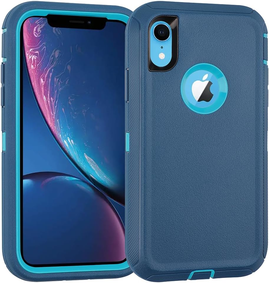 Funda protectora para iPhone XR a prueba de golpes y caídas, protección de grado militar resistente para Apple iPhone XR de 6.1 pulgadas (verde cian)