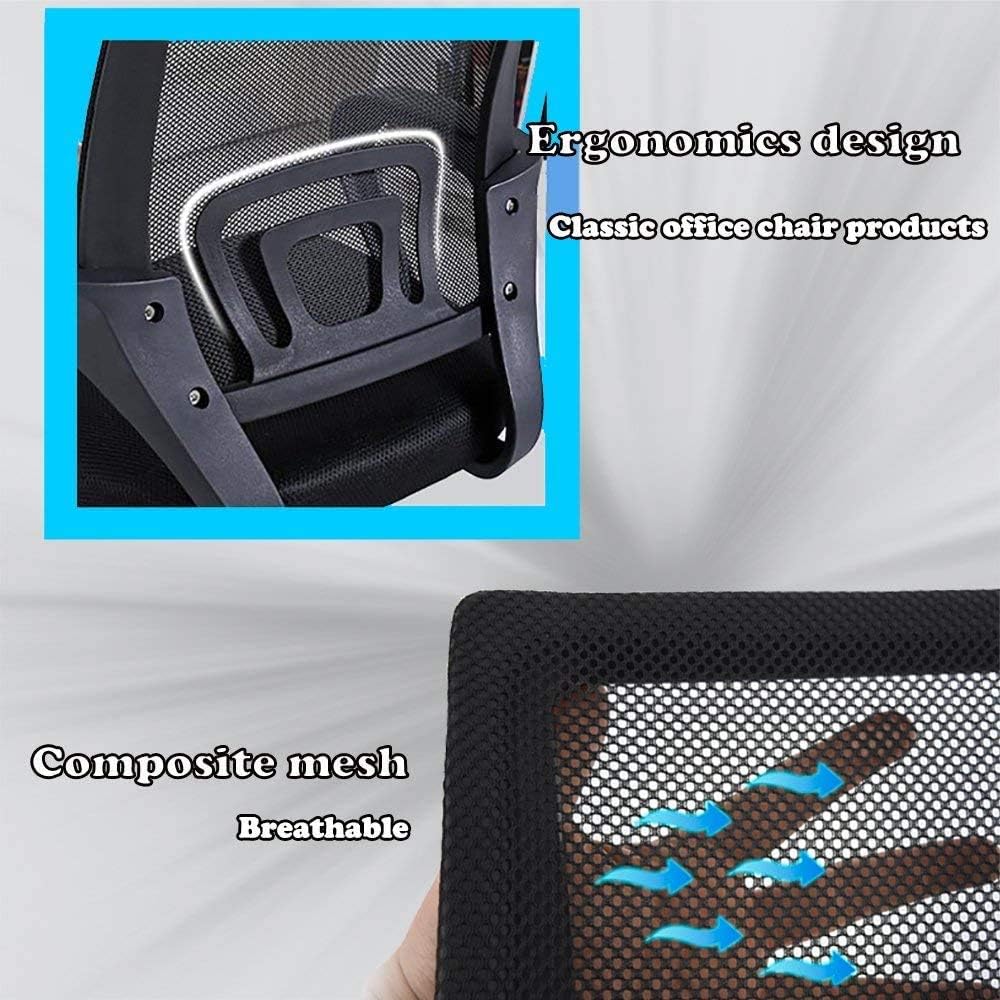 Silla de escritorio, silla de oficina en casa, sillas de computadora de malla con soporte lumbar y reposabrazos, silla de escritorio ergonómica