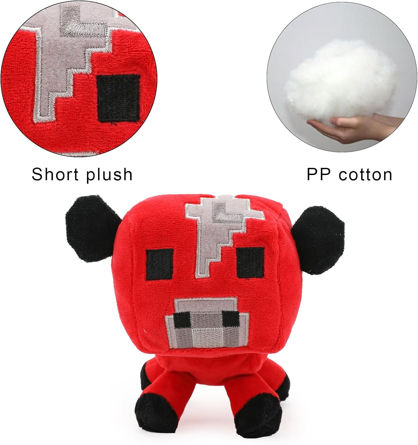 10 juguetes de peluche de enredadera, cerdo bebé, Mooshroom de bebé, gólem de nieve, murciélago, oveja, Enderman, tirador de esqueletos, araña,