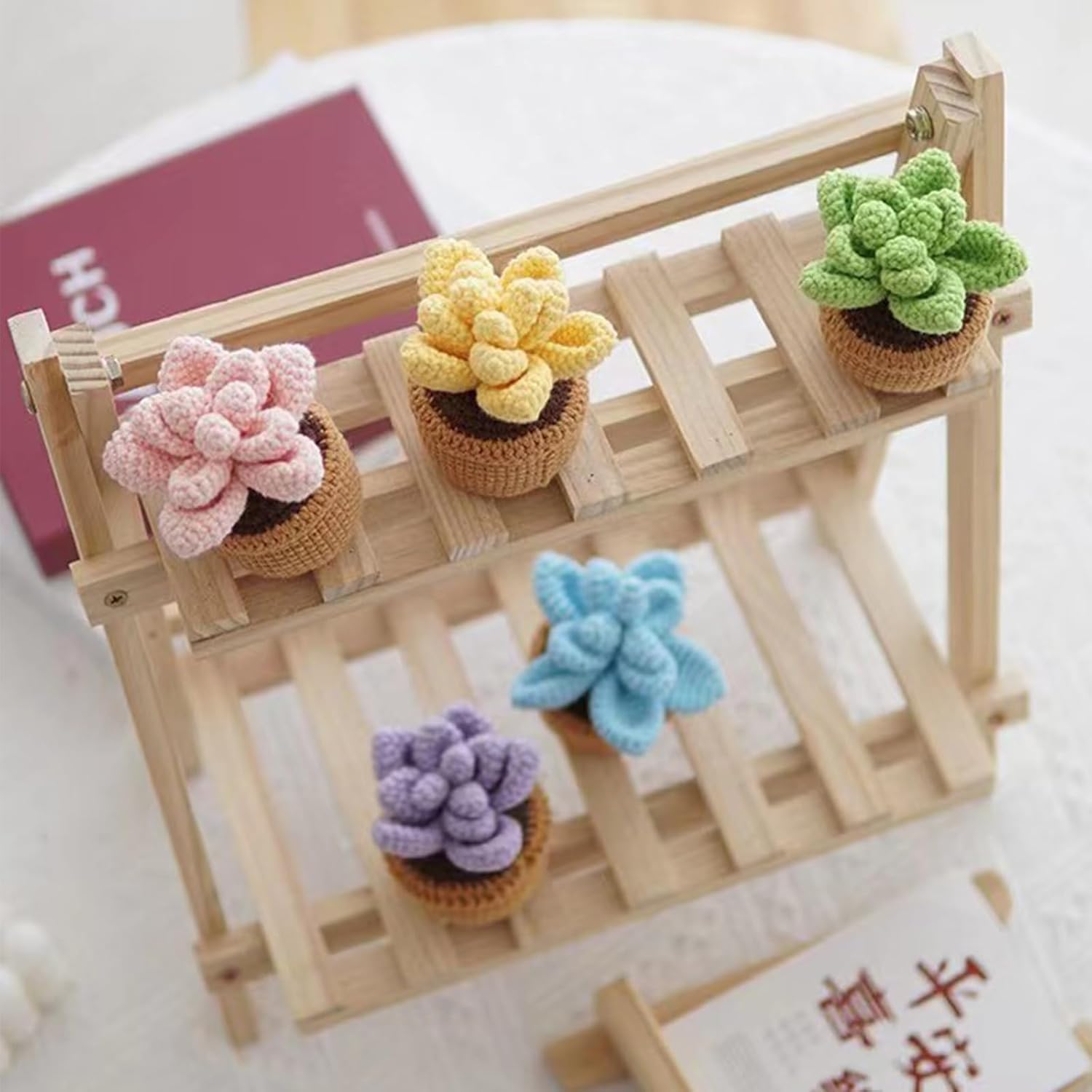 UEIEU Kit de ganchillo para principiantes, plantas de flores, kit de inicio de ganchillo, adecuado para adultos, kit de ganchillo para