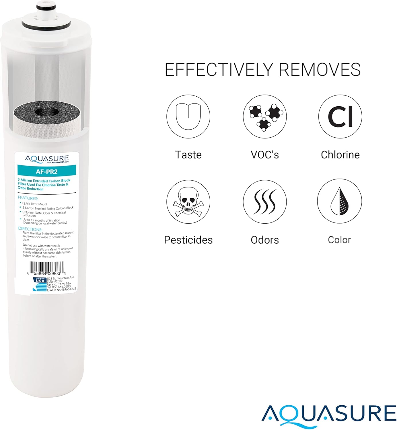 Aquasure Juego completo de cartuchos de repuesto de filtro de giro rápido de 4 etapas de la serie Premier AF-CP100  Compatible con sistema de
