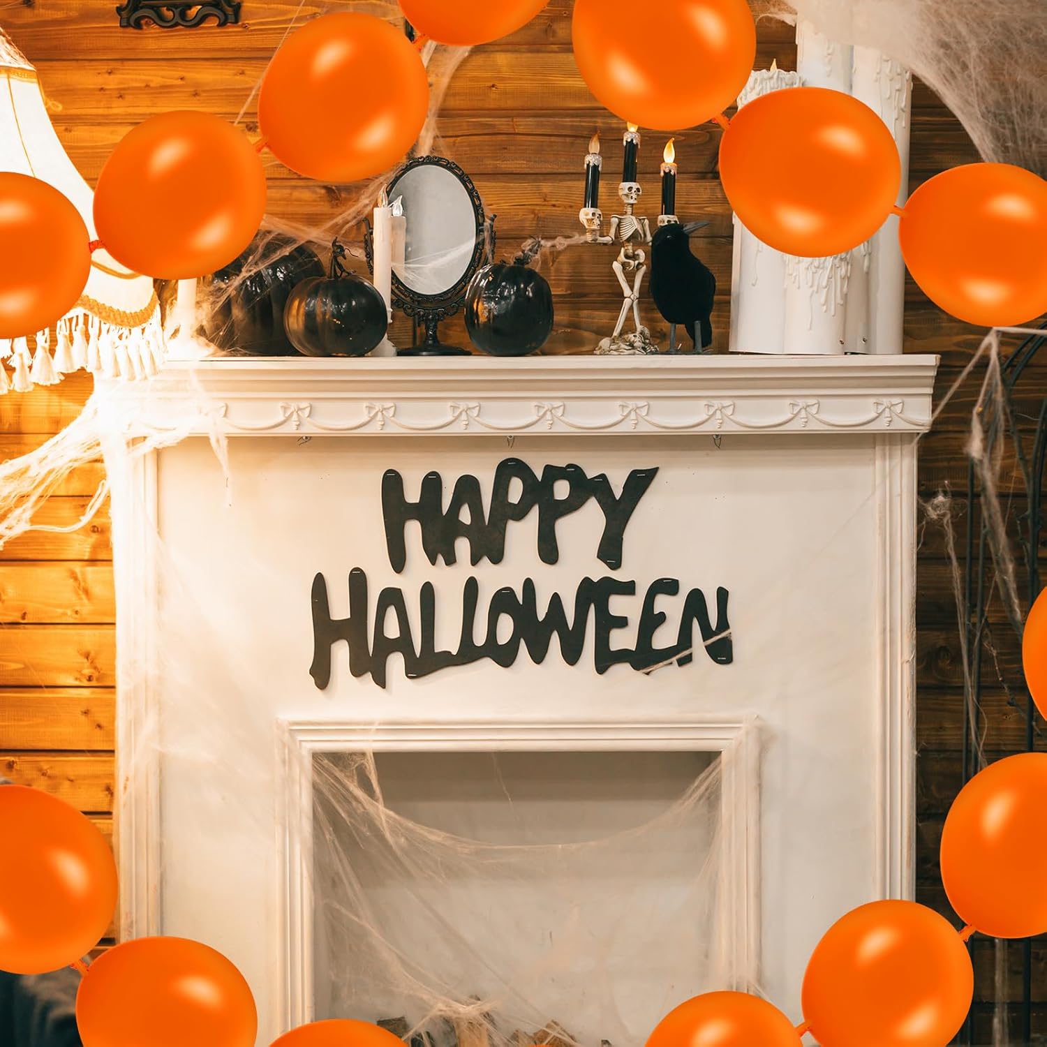 100 globos de enlace de globos, de látex, enlazables, para decoración de bodas y fiestas (color naranja oscuro, 10 pulgadas)