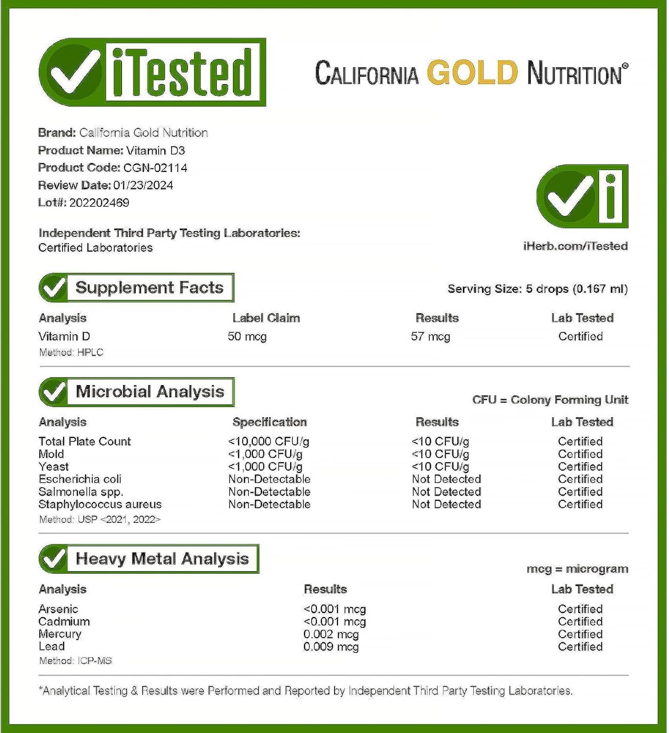 California Gold Nutrition Vitamina D3, Cítricos, 2,000 UI, 1 fl oz (1.0 fl oz)