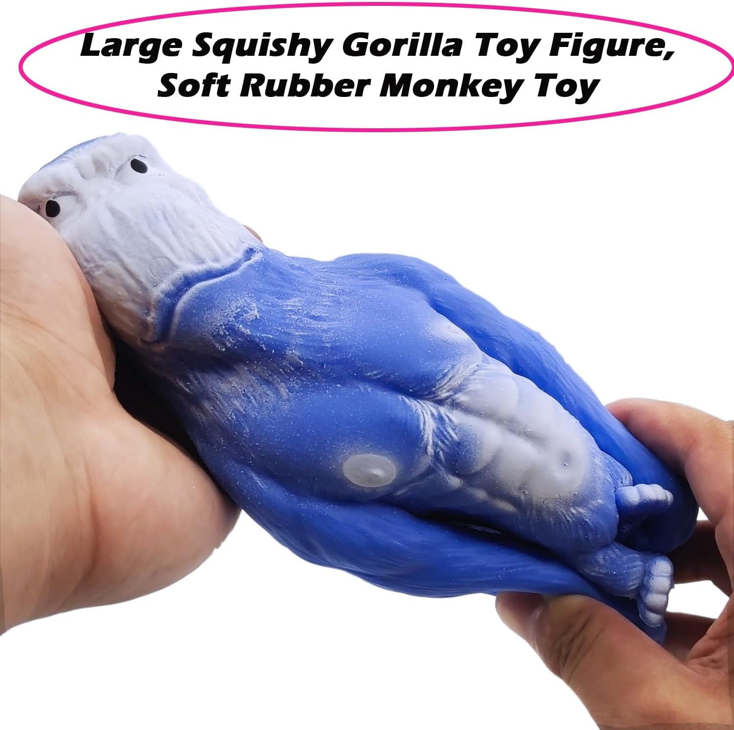 Figura de juguete grande de gorila blando, juguete de mono de goma suave para niños y adultos, juguete elástico para aliviar el estrés y TDAH