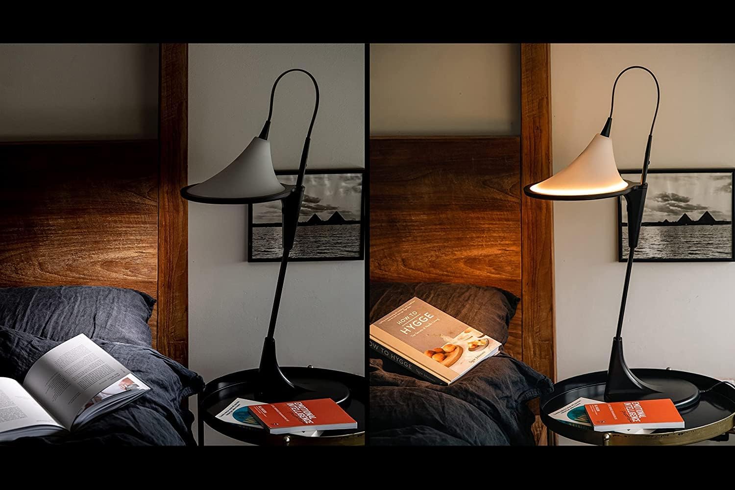The daylight Company – Lámpara de mesa Cometa – Tecnología Ray – Temperatura de color 6,000 K  2,700 K – Puerto USB integrado – LED brillante 95+