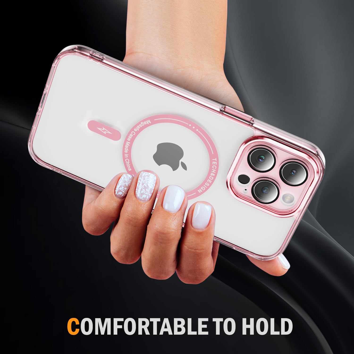 Vatkyc Funda para iPhone 15 Pro Max con protector de pantalla compatible con MagSafe Diseño transparente magnético Anti amarillamiento