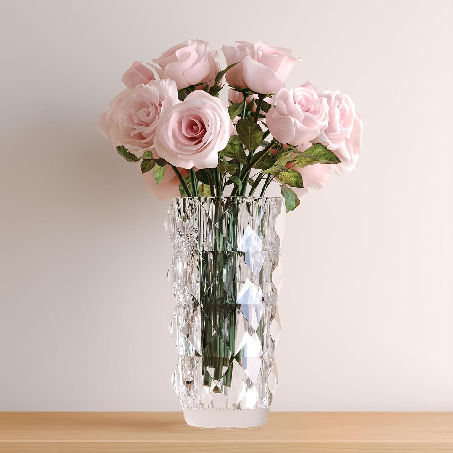 Florero de cristal de 8.9 pulgadas, resistente para centros de mesa, flores, decoración del hogar, grandes jarrones de vidrio transparente para mesa
