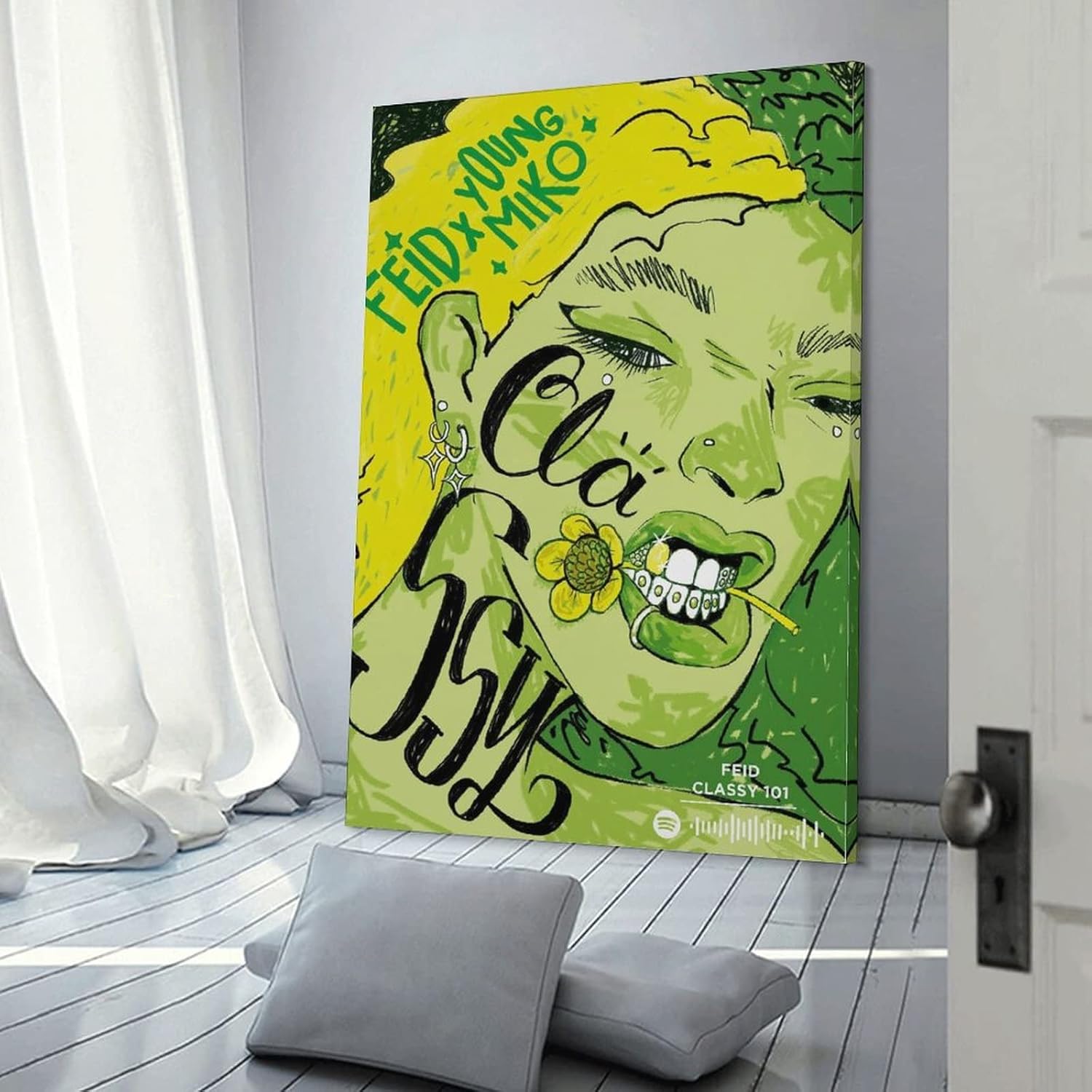 Feid Classy 101 – Póster de lienzo para decoración de dormitorio, paisaje, oficina, San Valentín, cumpleaños, regalo, marco, estilo 12 x 18 pulgadas